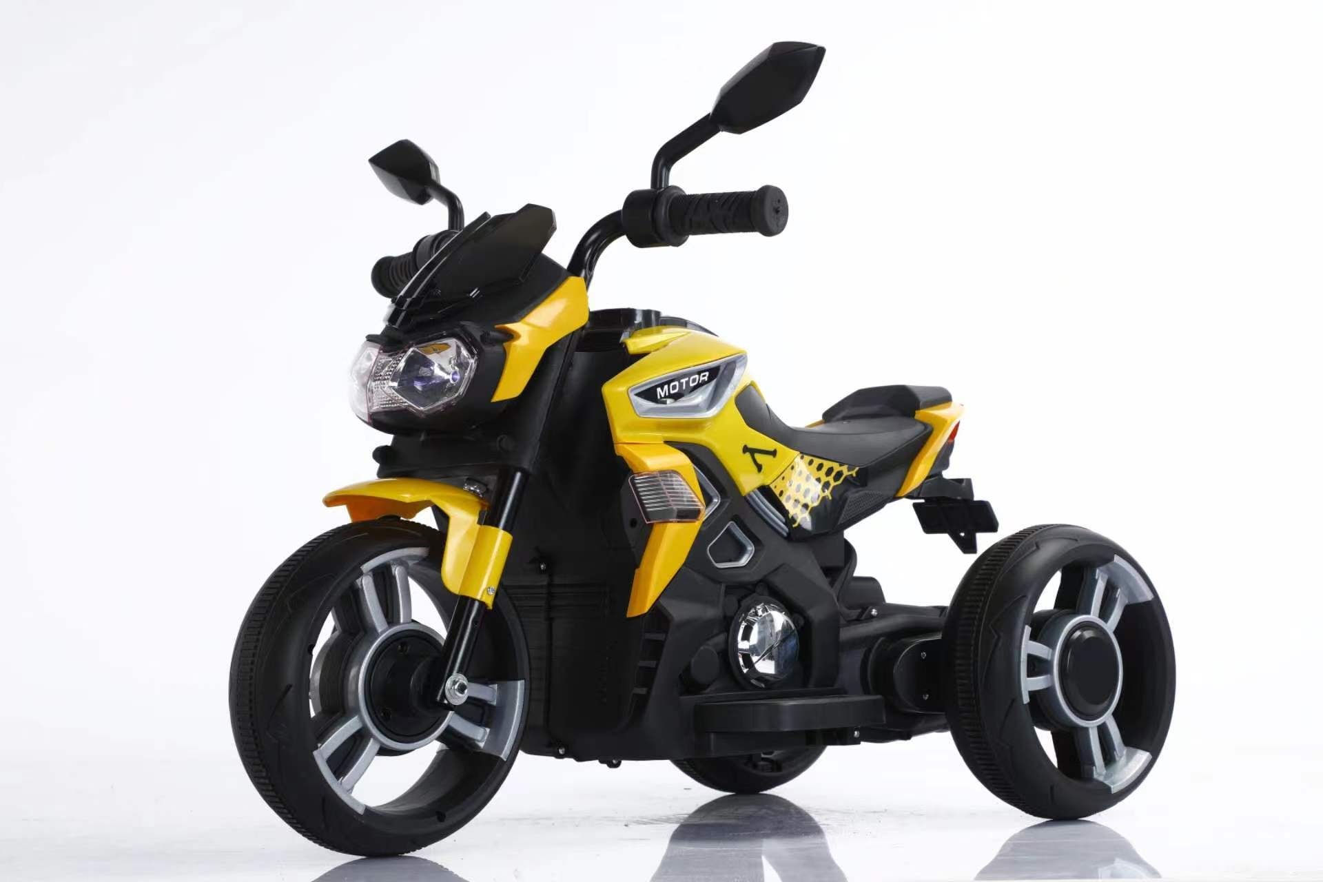 BoGi Elektro-Kindermotorrad 3-Rad mit Musik und Licht – 6V Elektrofahrzeug, in Farben, Fahrspaß für Kinder mit Stil – das sportliche 3-Rad-Motorrad