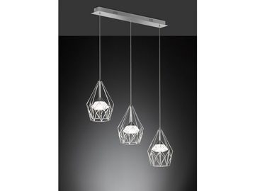 WOFI LED Pendelleuchte, Dimmer, LED fest integriert, Warmweiß, mehrflammig dimmbar Esstisch Gitter-Lampe Industrie-Design Breite 76cm