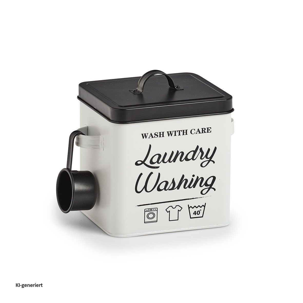 Zeller Present Aufbewahrungsbox Waschpulver-Box, Metall Laundry (Stück, 1 St., 1 Waschmittelbox)
