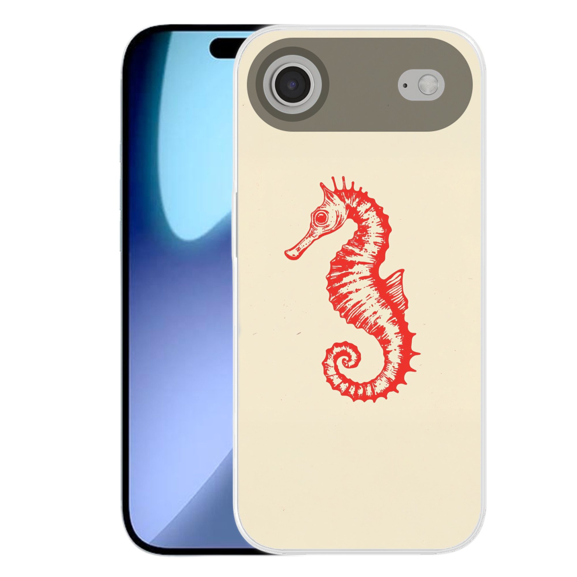 MuchoWow Handyhülle für Apple iPhone Air Seepferdchen - Rot - Feine Details, Smartphone-Bumper, Print, Handy Schutzhülle Dünn