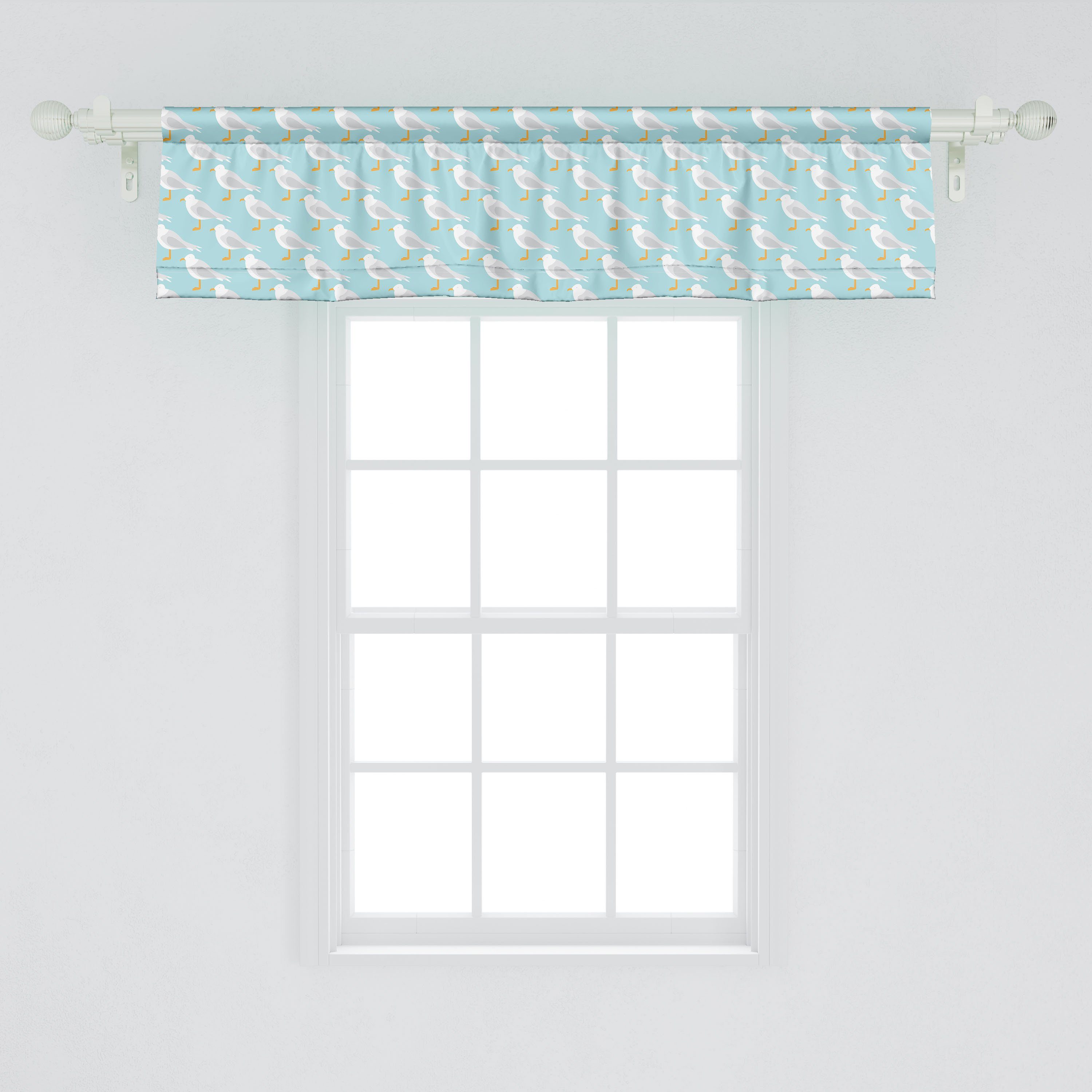Stangentasche, Schlafzimmer Abakuhaus, in Scheibengardine Vorhang für Volant Möwe mit Microfaser, Vögel Küche Cartoon Dekor