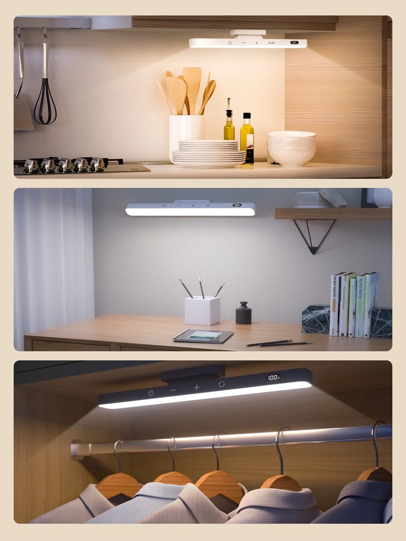 Athlix Schreibtischlampe Touch Tischlampe magnetische Schreibtischlampe Schrank, Spiegel, LED fest integriert – Bild 4 von 5