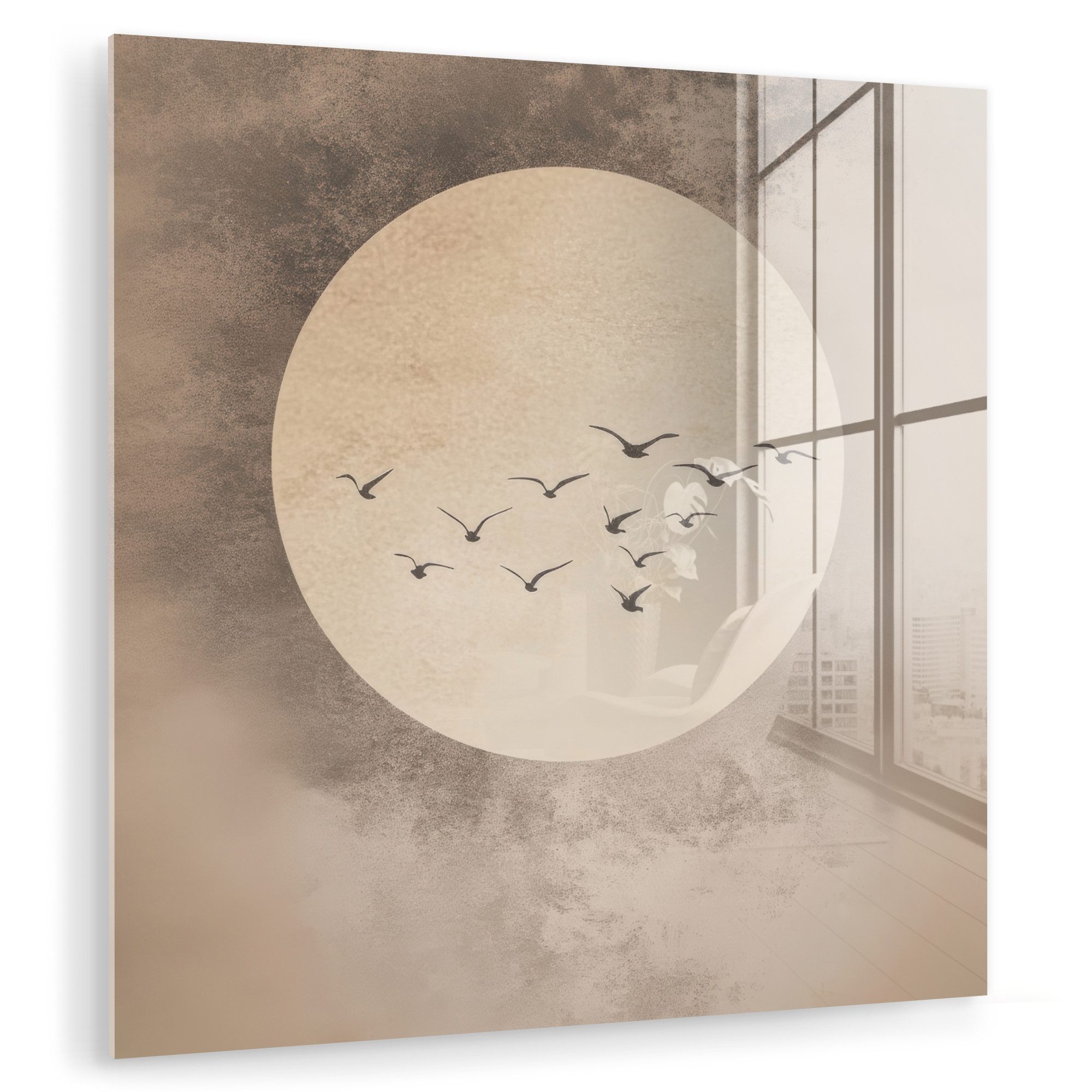 MuchoWow Acrylglasbild Vogel - Beige - günstig online kaufen