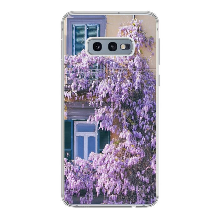 MuchoWow Handyhülle Blauer Regen voller Blumen Phone Case Handyhülle Samsung Galaxy S10e Silikon Schutzhülle
