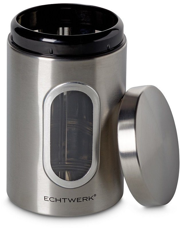 ECHTWERK Liter (1-tlg), mit silberfarben Metall, Luftdichtem Deckel, Aufbewahrungsbehälter 1,4 Sichtfenster, Vorratsdose,