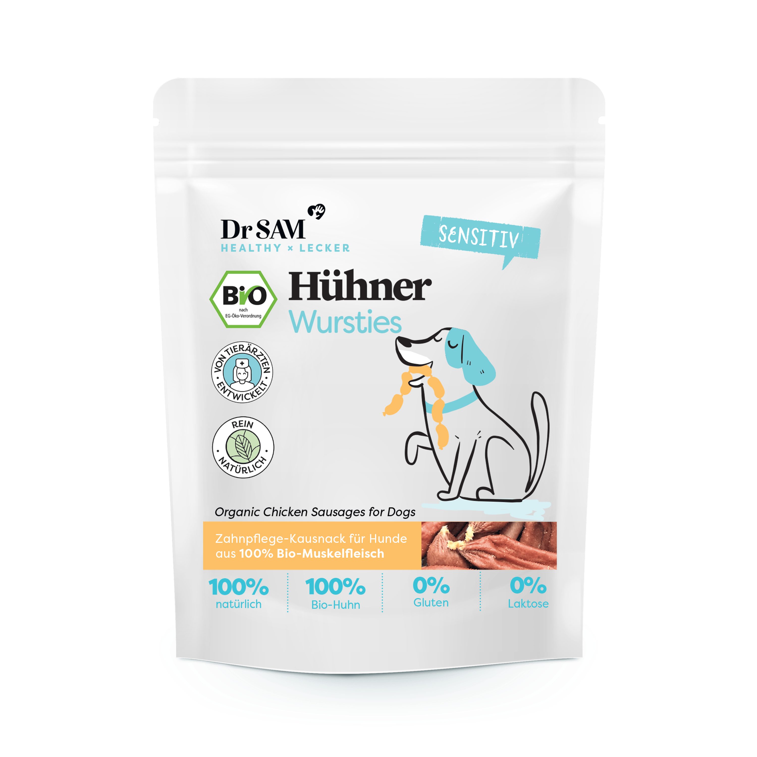 Dr. SAM Dr. SAM Bio Hühner Wursties für Hunde - Snacks für deinen Vierbeiner, für: Hund