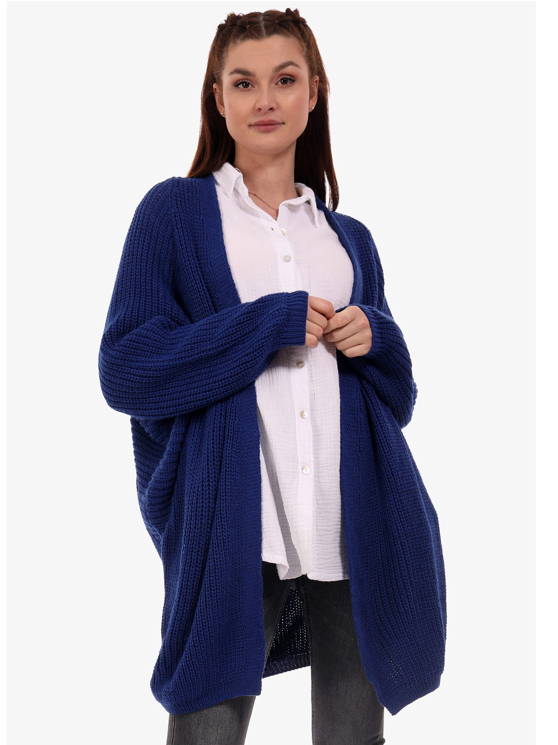 YC Fashion & Style Cardigan Grobstrick-Cardigan im Oversize-Look – One Size (36–52) (1-tlg) in Unifarbe