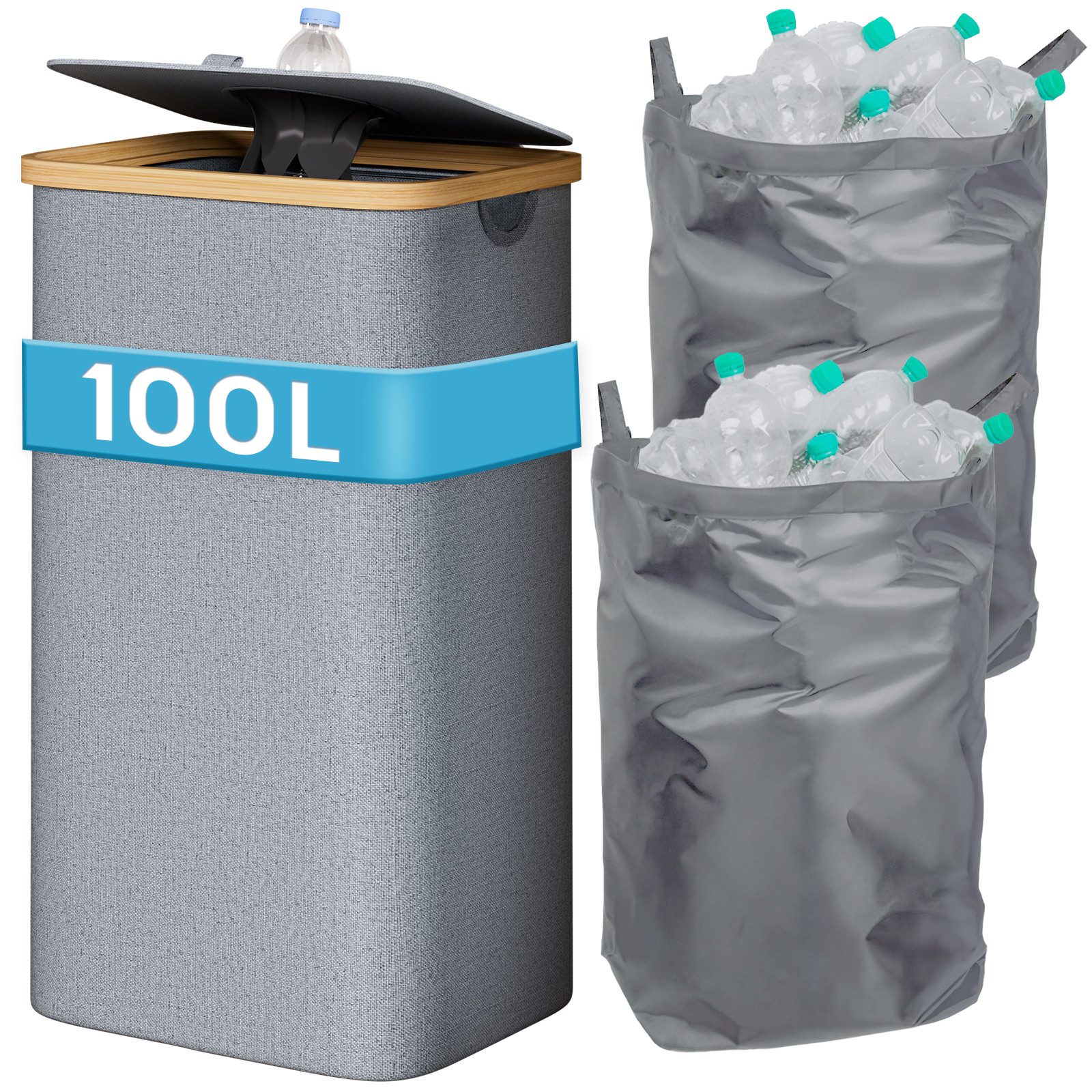 Yorbay Flaschenkorb Pfandflaschen Sammelbehälte mit Deckel, Pfandflaschen A günstig online kaufen