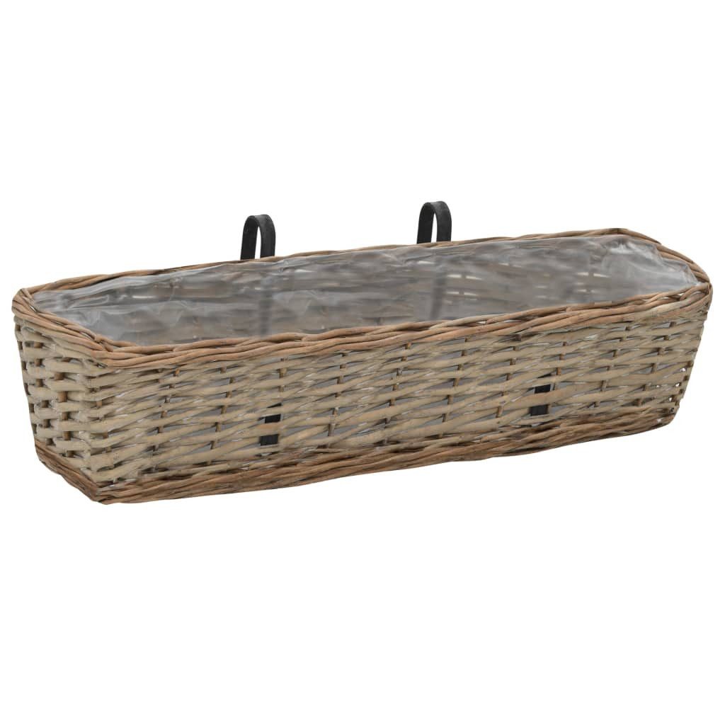 vidaXL Blumenkasten 2 St65533ck Balkon-Blumentöpfe 2 Stk Weide mit PE-Auskleidung 60 cm