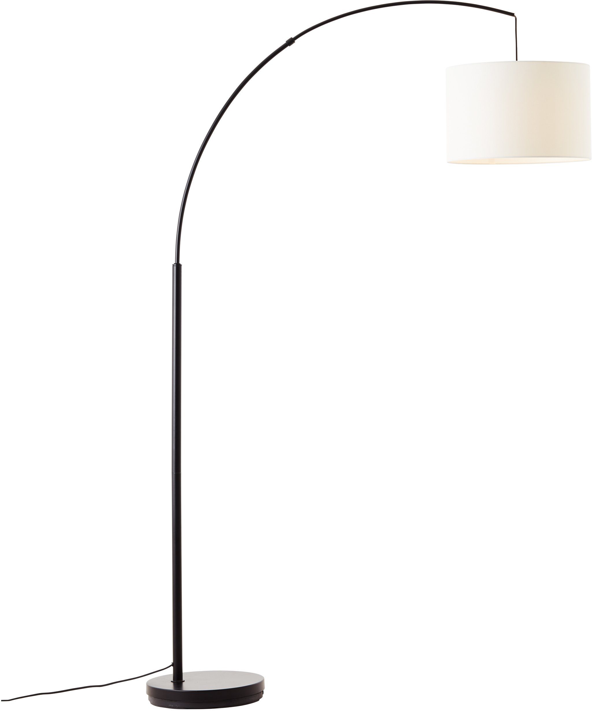 Places of Textilschirm Stehlampe Style Leuchtmittel, hellbeige Stoff Elijah, ohne Ø 36cm Bogenlampe