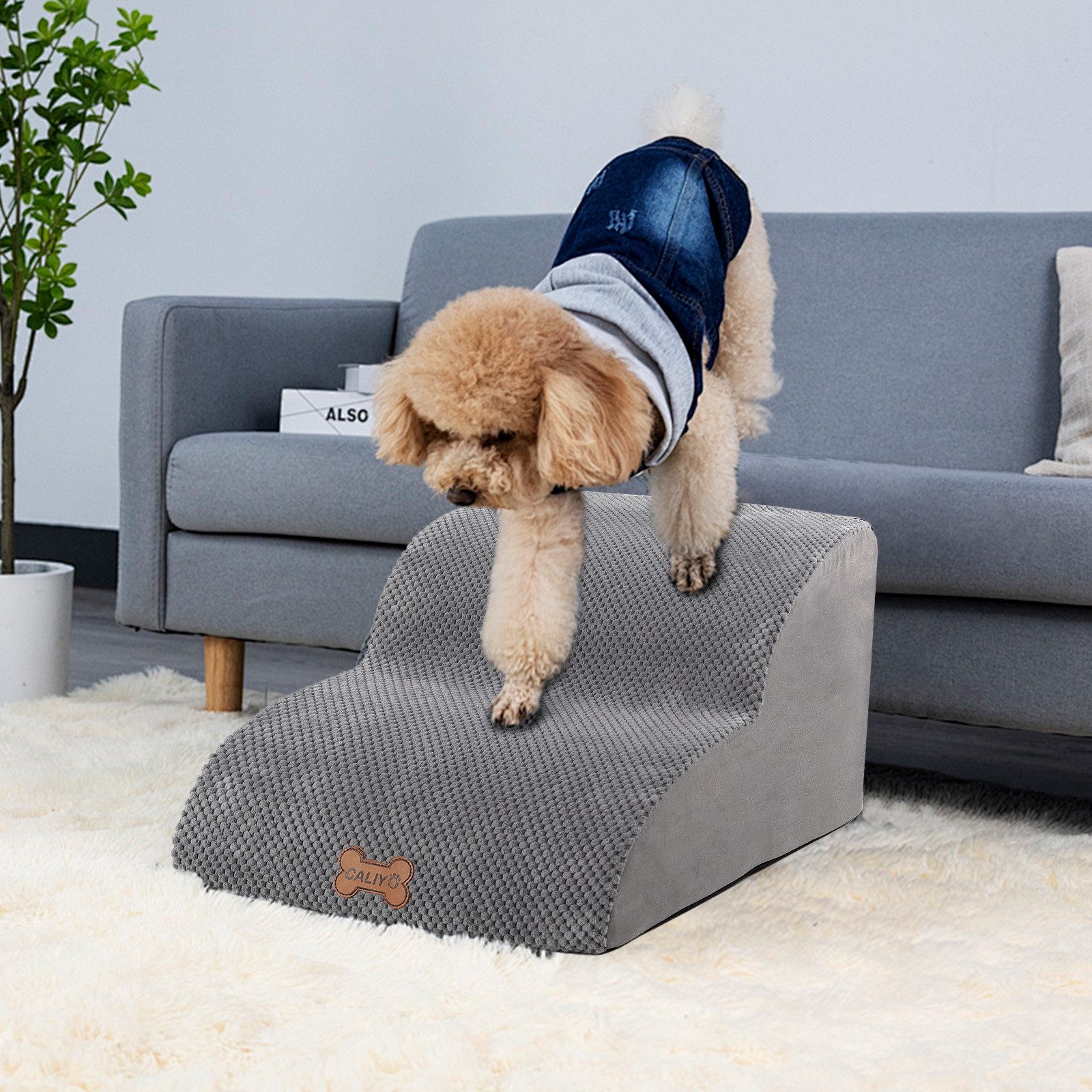 CALIYO Hunderampe Hundetreppe 2 Stufen rutschfest Haustiertreppe Katzentrep günstig online kaufen