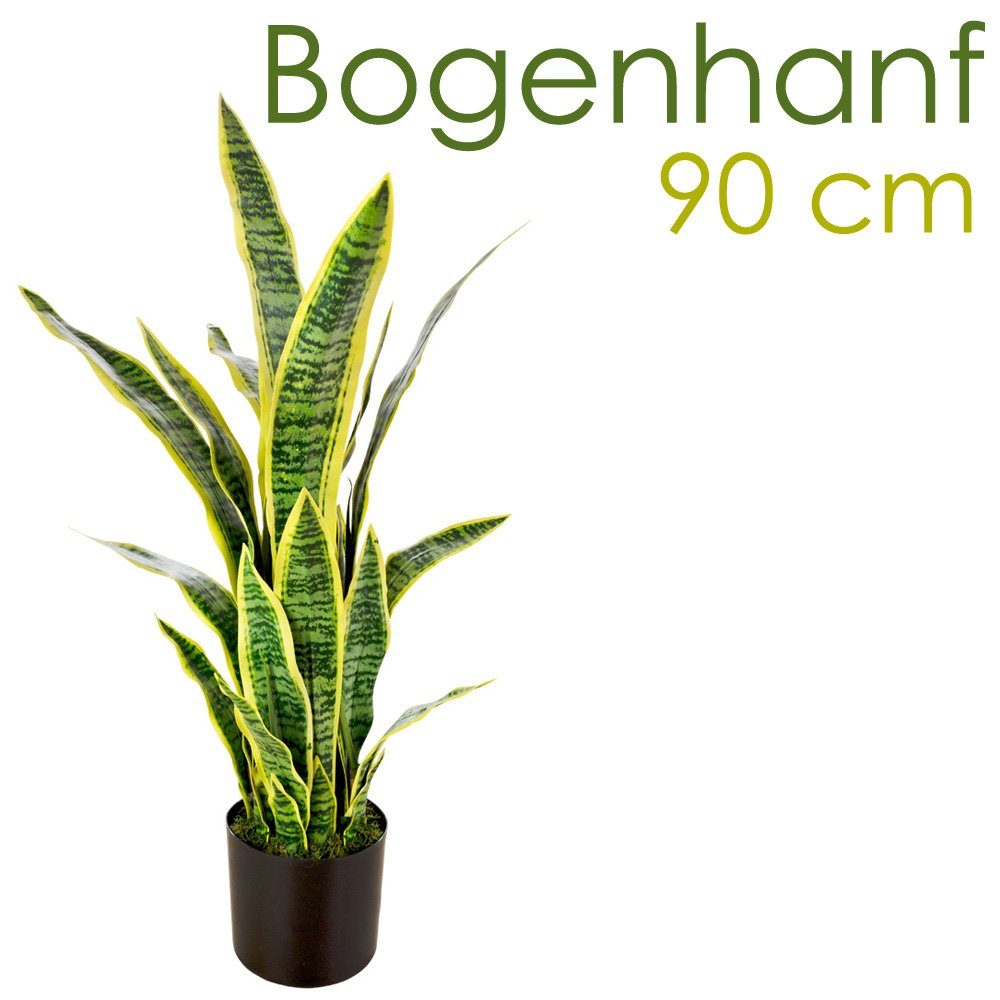 Topf Kunstbaum Künstliche 90 cm Kunstpflanze Bogenhanf Decovego Pflanze Kunstpflanze Decovego, Baum