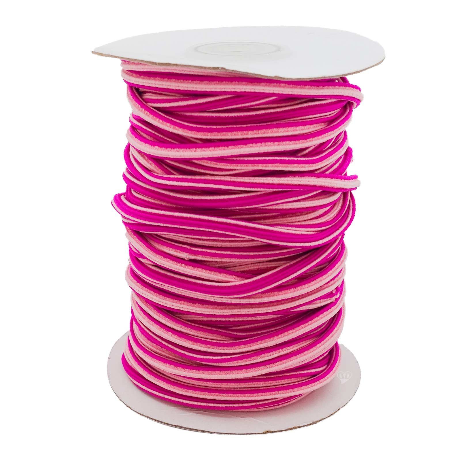 maDDma Gummiband 3m Gummikordel 5mm mehrfarbig für Bekleidung, rosa-magenta