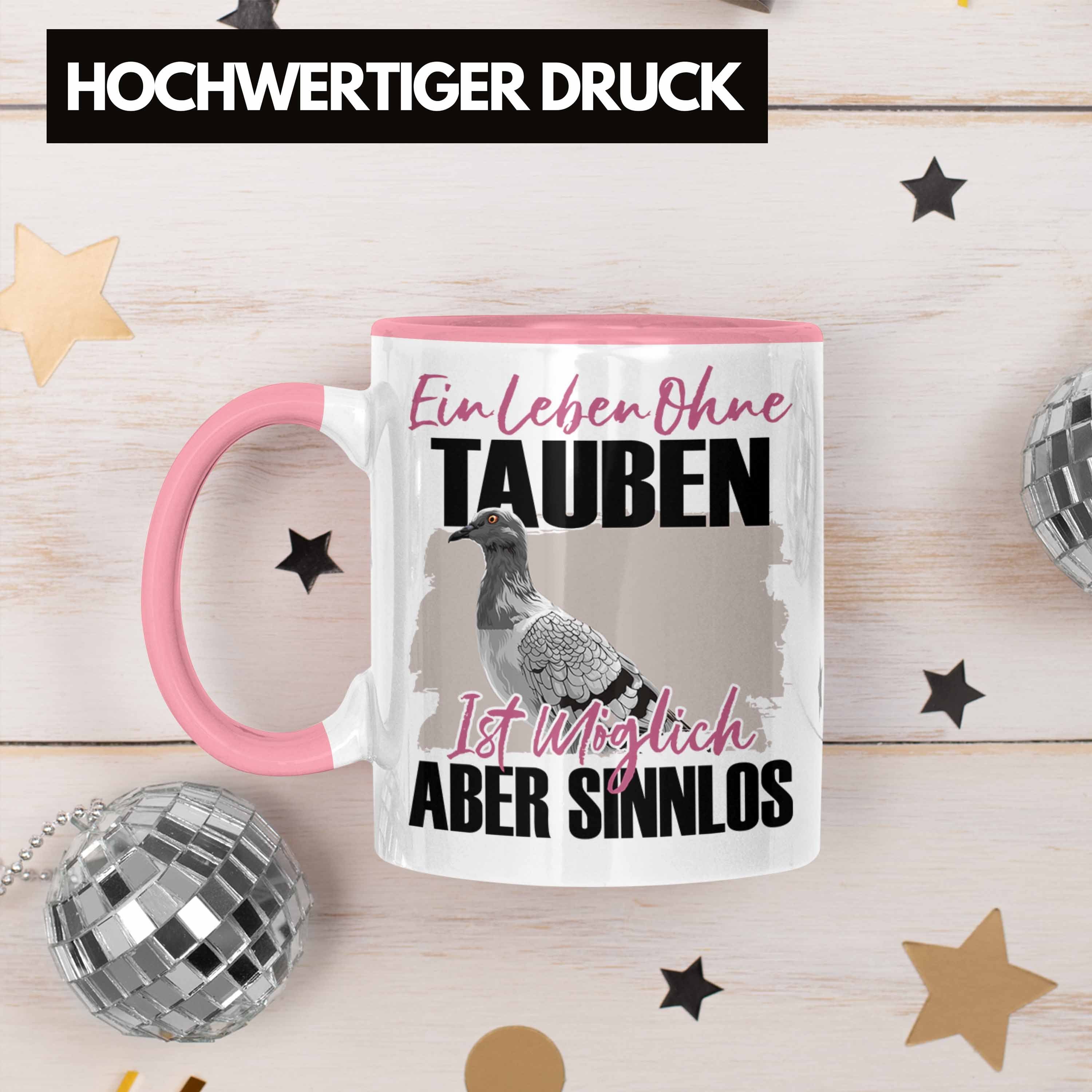 Tauben Spruch Geschenkidee Geschenk Trendation Tasse - Liebhaber Tasse Rosa Eule Trendation