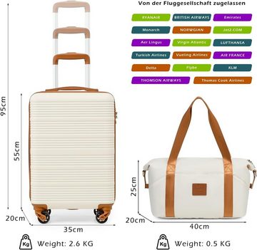 Coolife Kofferset für Ryanair Fluggesellschaft Handgepäck Kabinengepäck, 4 Rollen, Hartschlagenkoffer Leichtgewicht mit TSA-Schloss 2 Jahre Langlebig