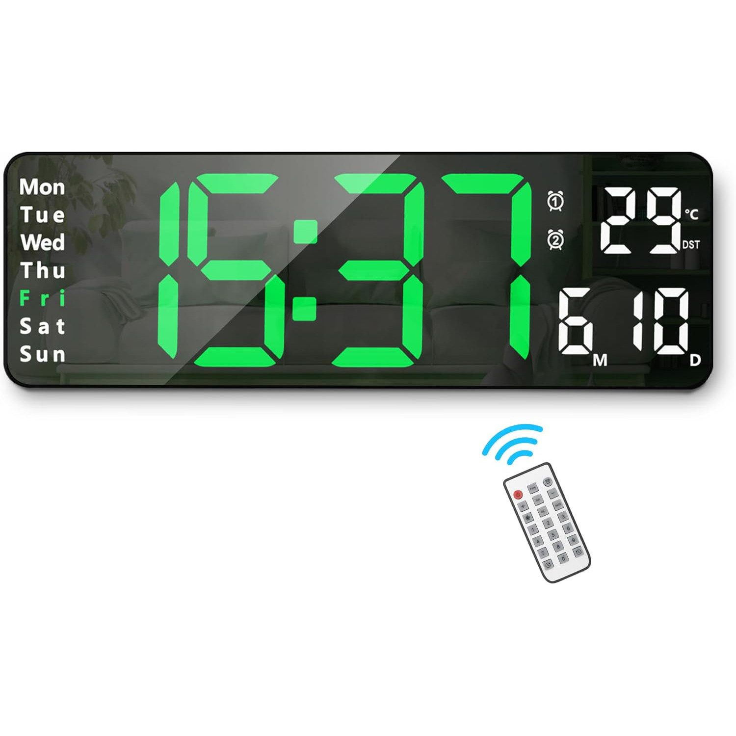 Wanduhr Digitale Wanduhr, 13" Digital Uhr Wanduhr, LED Wanduhr Digital