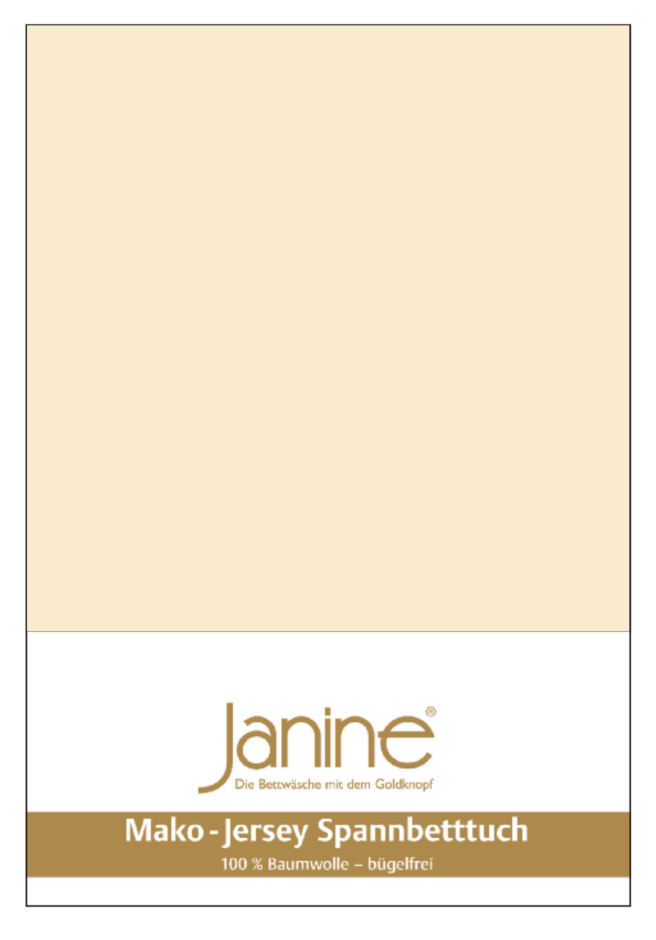 Janine Janine Spannbetttuch Mako-Feinjersey 5007 leinen (27) Größe:  100x20 günstig online kaufen