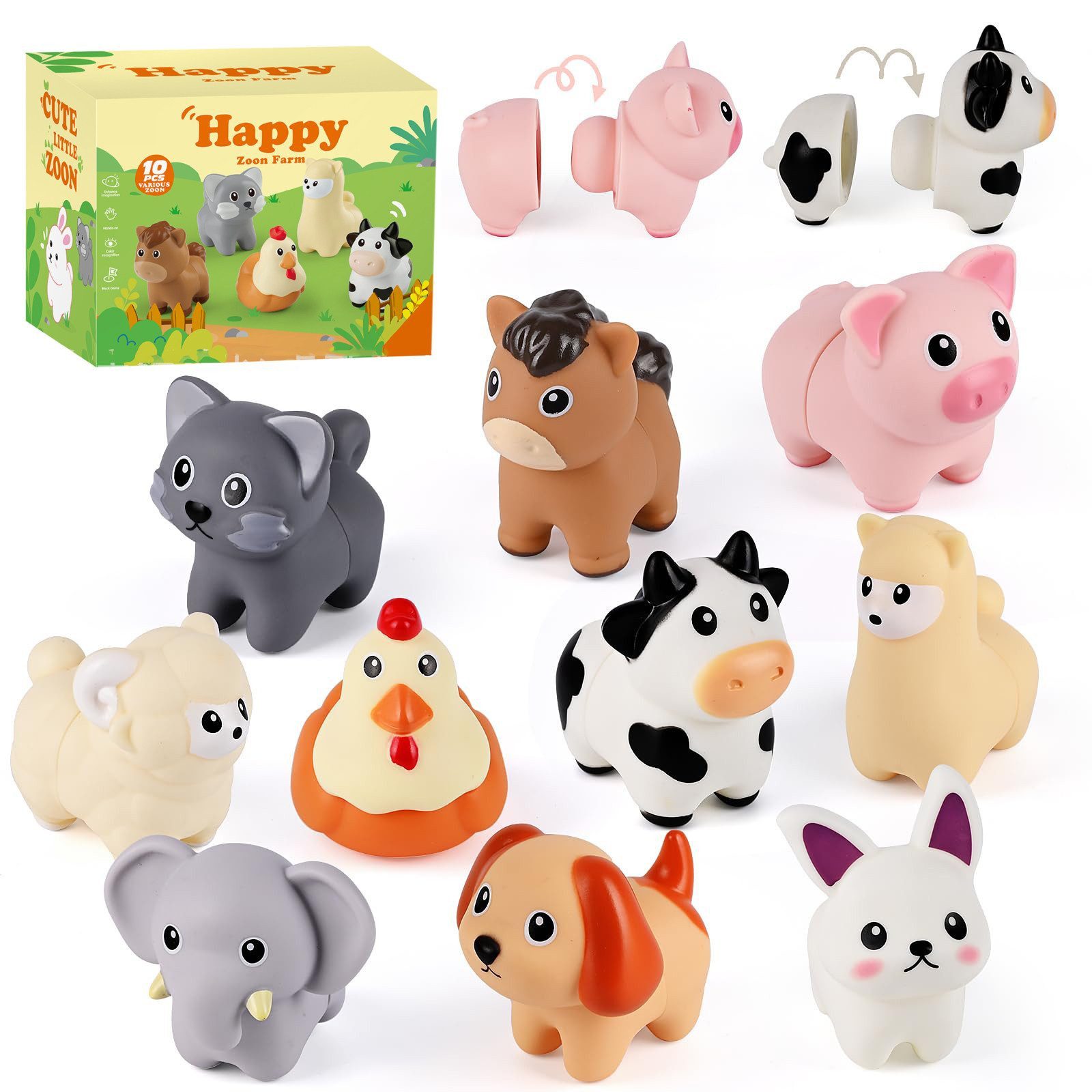 Sorvyzxn Stapelspielzeug Montessori Spielzeug für Kleinkinder, Farbsortierung Stapeln Passende, Motorikspielzeug für Babys, Sensory Lernspiele, Geschenk für Kinder