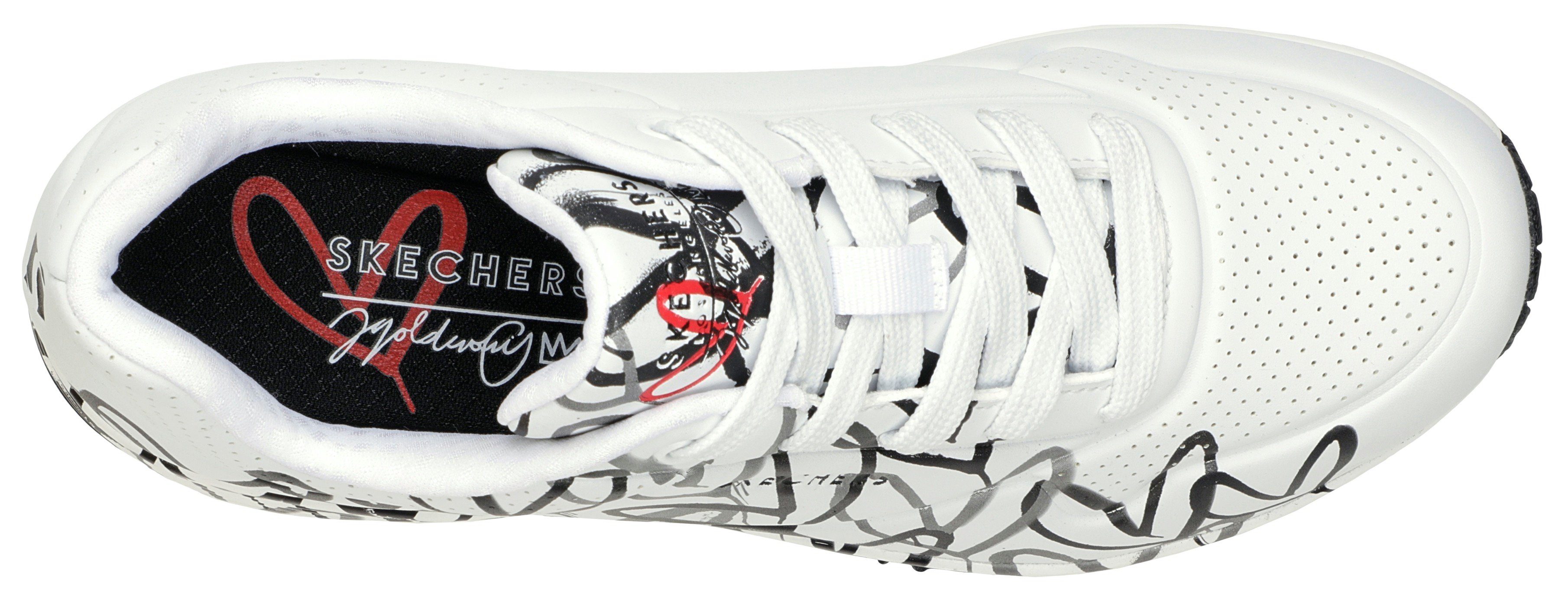 Skechers UNO-SPREAD THE LOVE Wedgesneaker Freizeitschuh, Halbschuh, Schnürschuh mit coolem Graffiti-Print – Bild 5 von 5