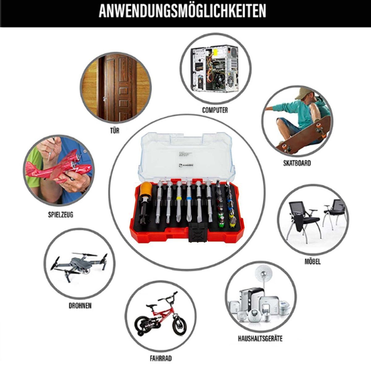 security Bit-Set Bitsatz 19-teilig Box BS-19 Schraubendreher-Bit Set SCHMIDT tools