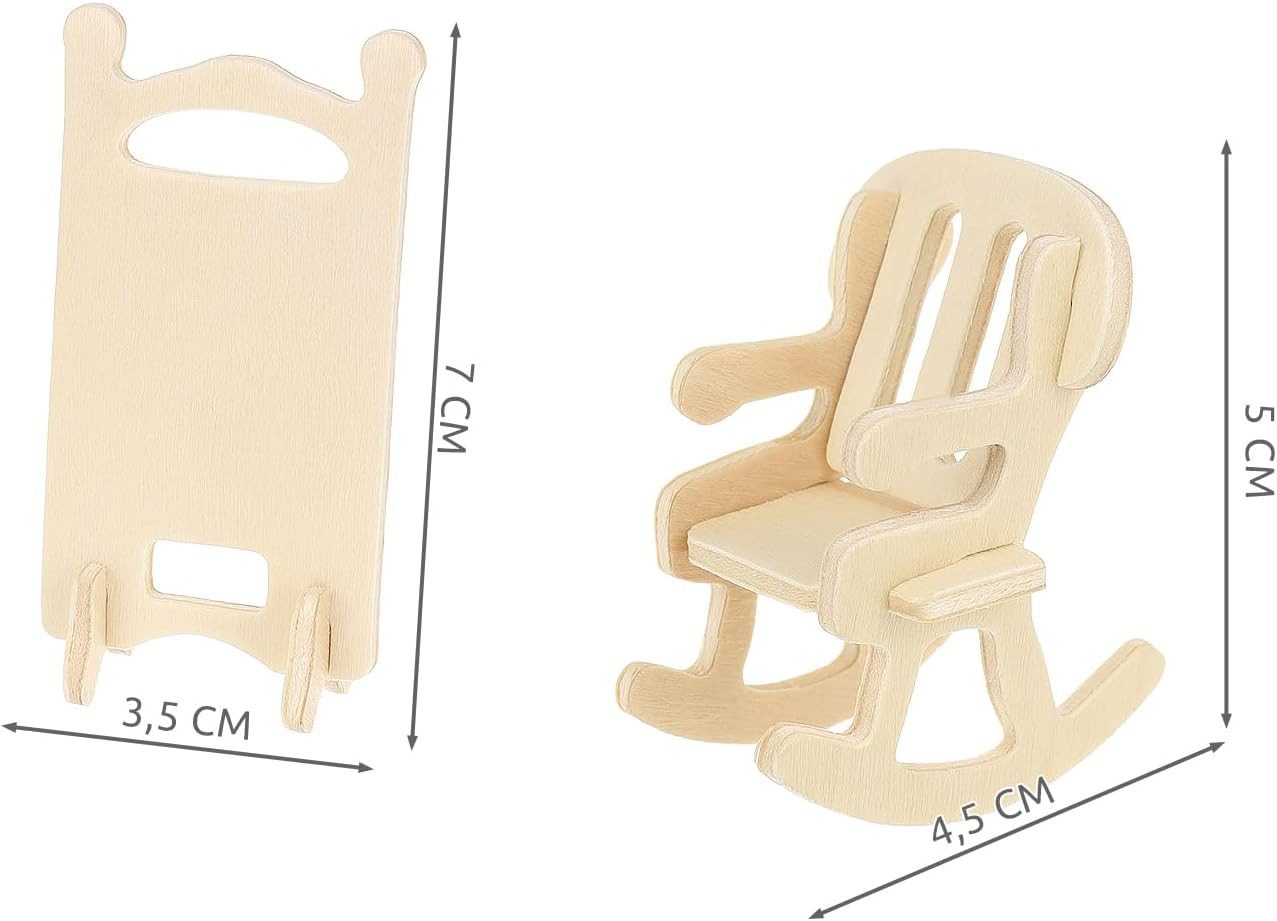 KRUZZEL Puppenhausmöbel Puppenhaus Möbel Set Personalisierbar 34-teilig Küche Bad usw (34tlg) – Bild 3 von 5