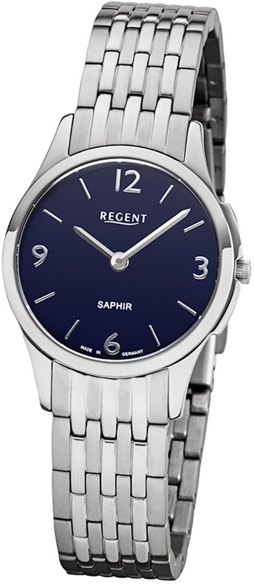Regent Quarzuhr Regent Damen Uhr GM-1617 Metall Quarz, Damen Armbanduhr rund, klein (ca. 28mm), Metallarmband