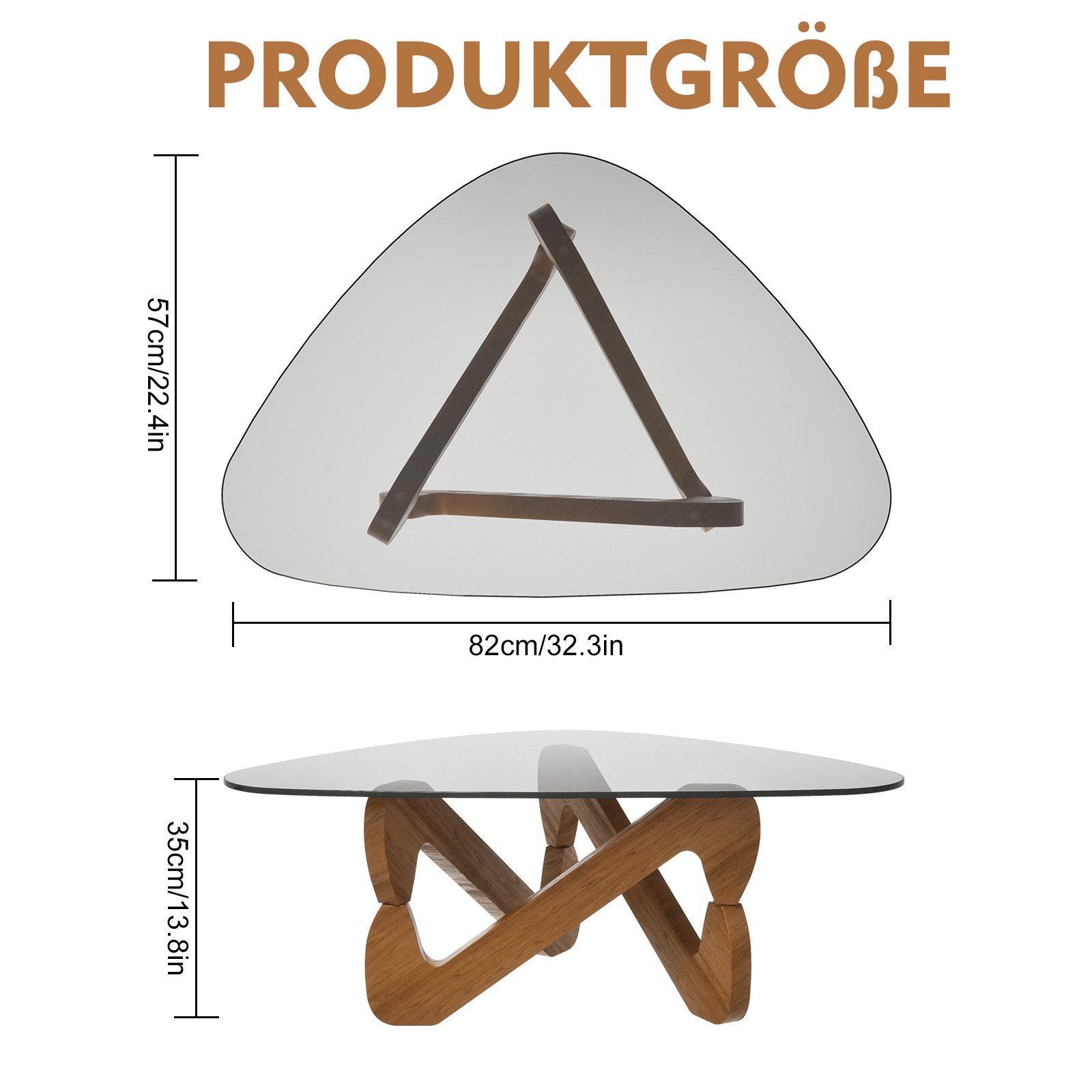 TWSOUL Couchtisch Gehärtete Glasplatte Durchsichtig Wohnzimmertisch Massivh günstig online kaufen
