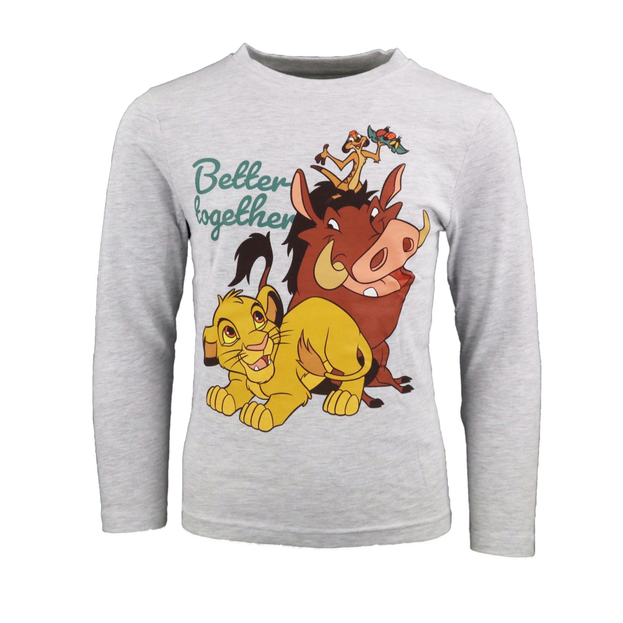 Lion Grau Disney 128 Gr. langarm Der Kinder Jungen Simba The Pyjama Löwen König bis King 98 Schlafanzug