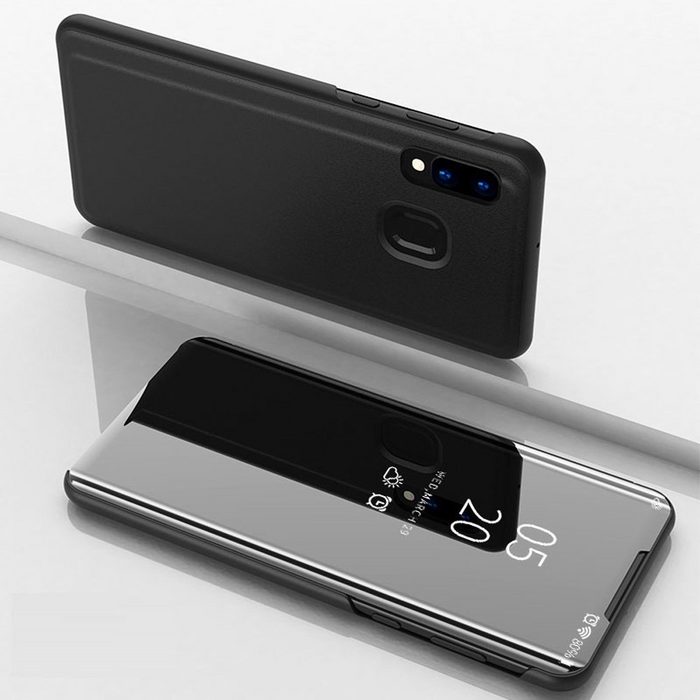 FITSU Handyhülle Spiegel Hülle für Samsung Galaxy A20e Handytasche Schlanke Klapphülle elegantes Flipcase Handyhülle mit Standfunktion