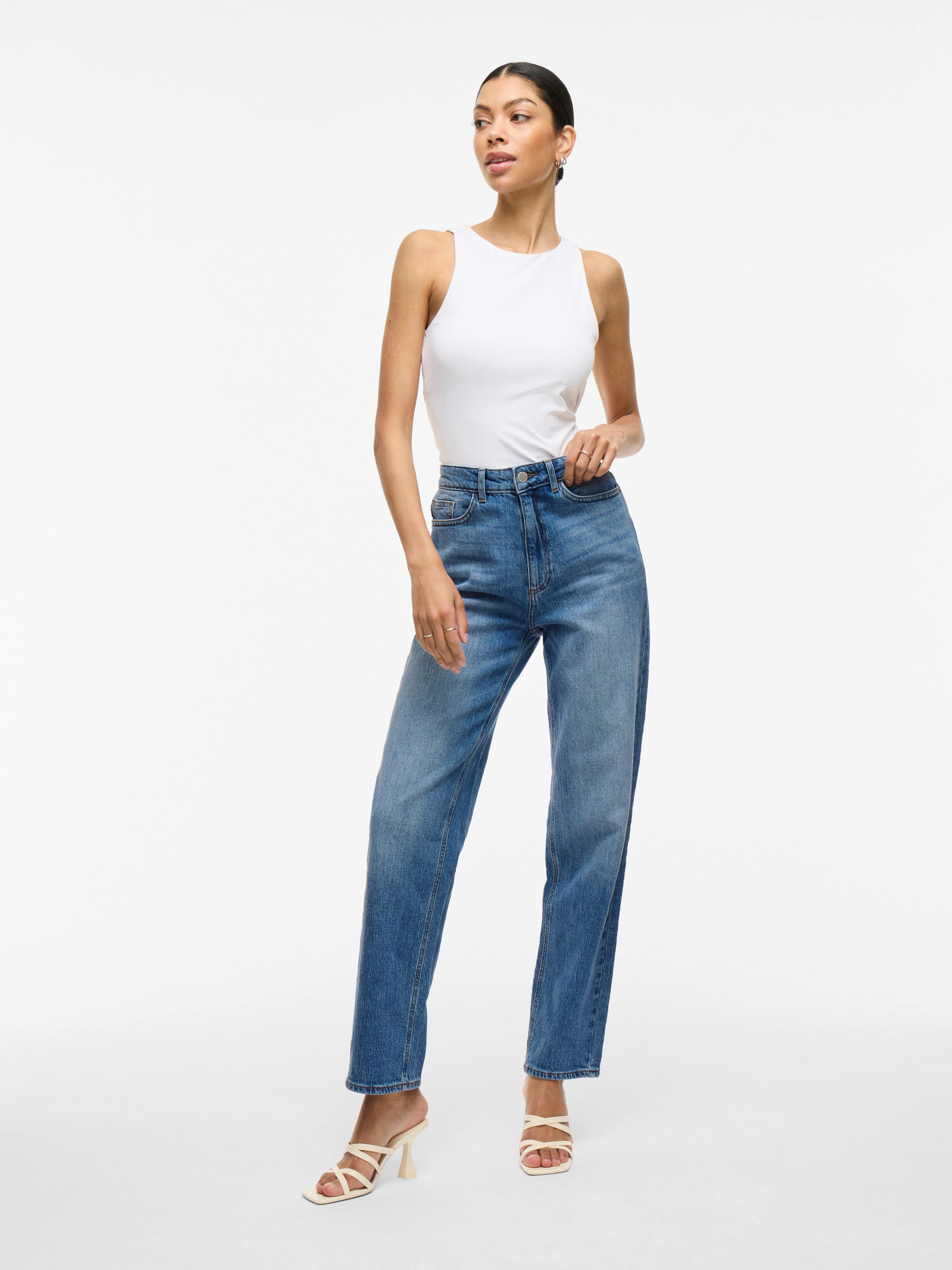 Vila High-waist-Jeans VIKELLY JAF HW STRAIGHT JEANS-NOOS Baumwollmischung