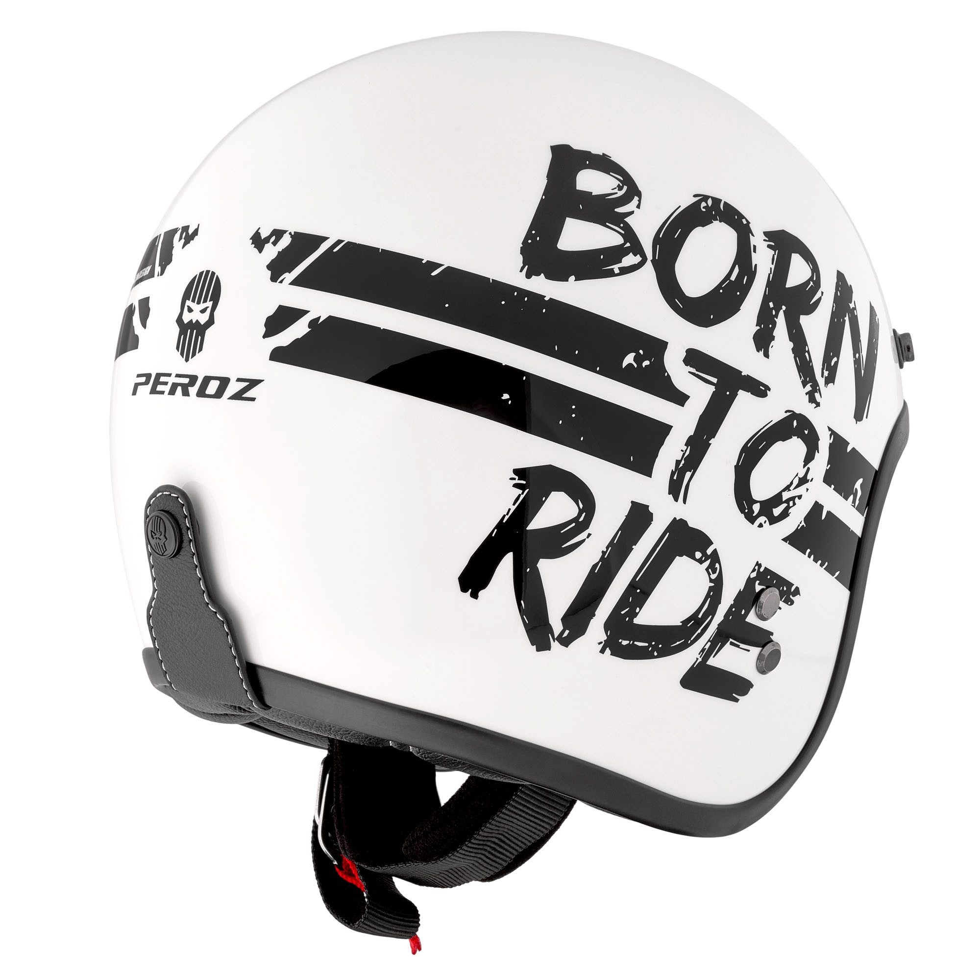 PEROZ Motorradhelm Jidre B2R Jethelm, herausnehmbares Innenfutter