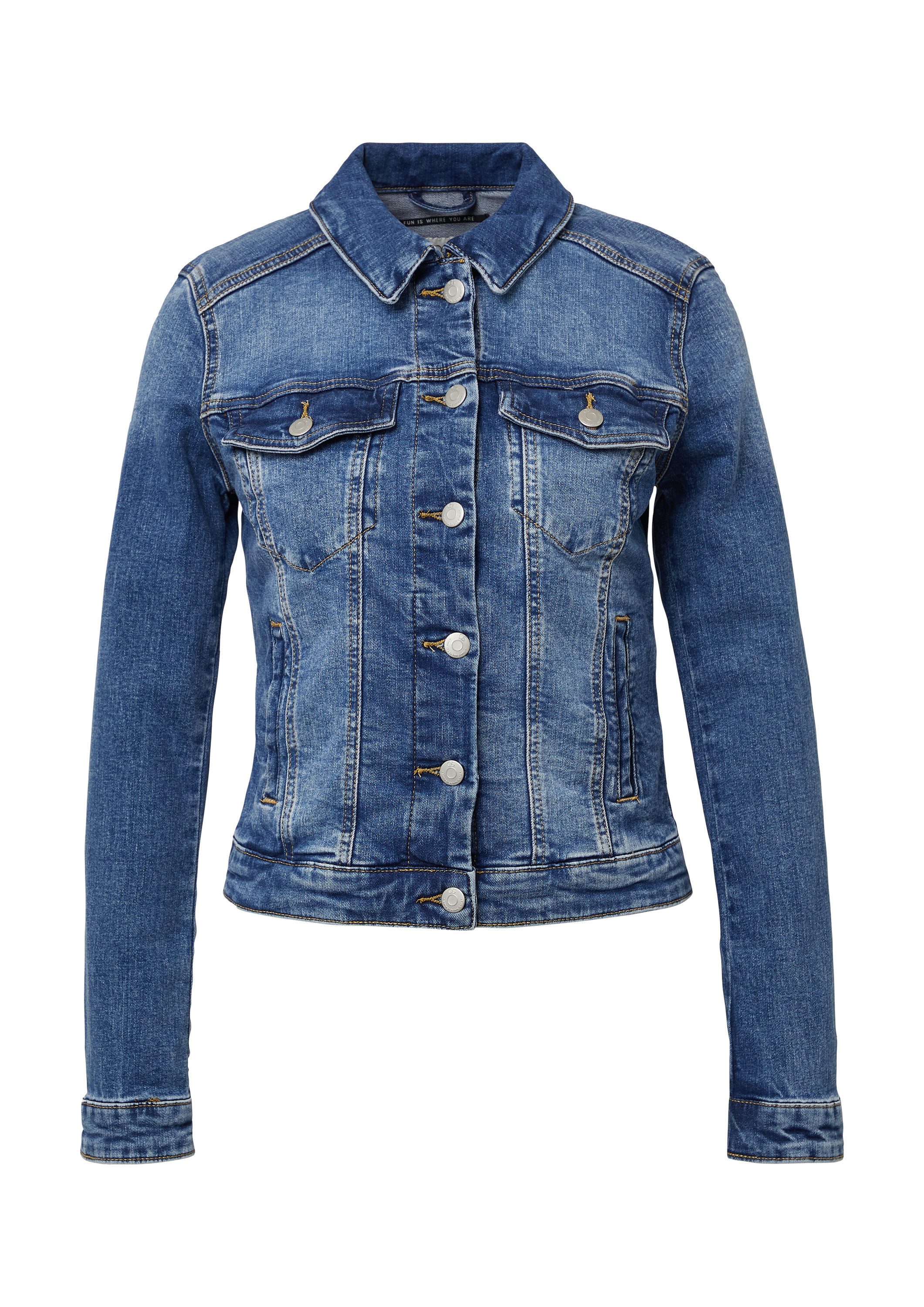 QS Funktionsjacke Indoor-Jacke Denimjacke in authentischer Waschung günstig online kaufen