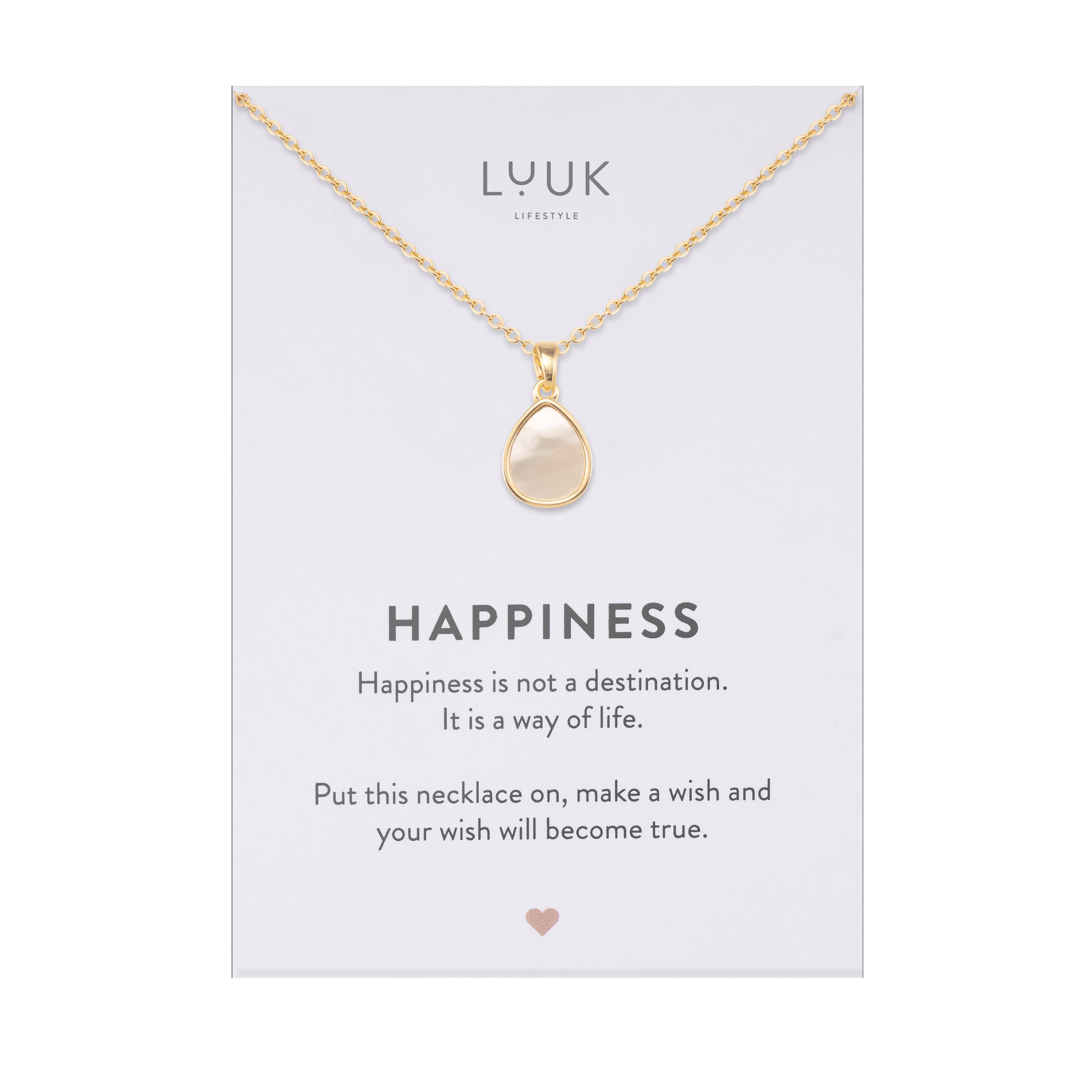 LUUK LIFESTYLE Kette mit Anhänger Pearl Tropfen, in elegantem & schickem Design, hochwertiger Edelstahl