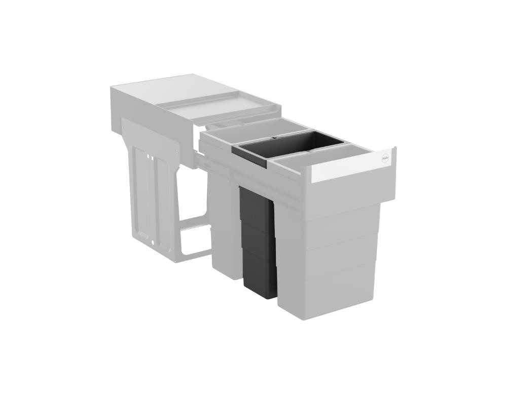 Hailo Einbaumülleimer Hailo Inneneimer 1224679 dunkelgrau 8 L 242 x 138 x 350 mm 2 Henkel – Bild 4 von 4
