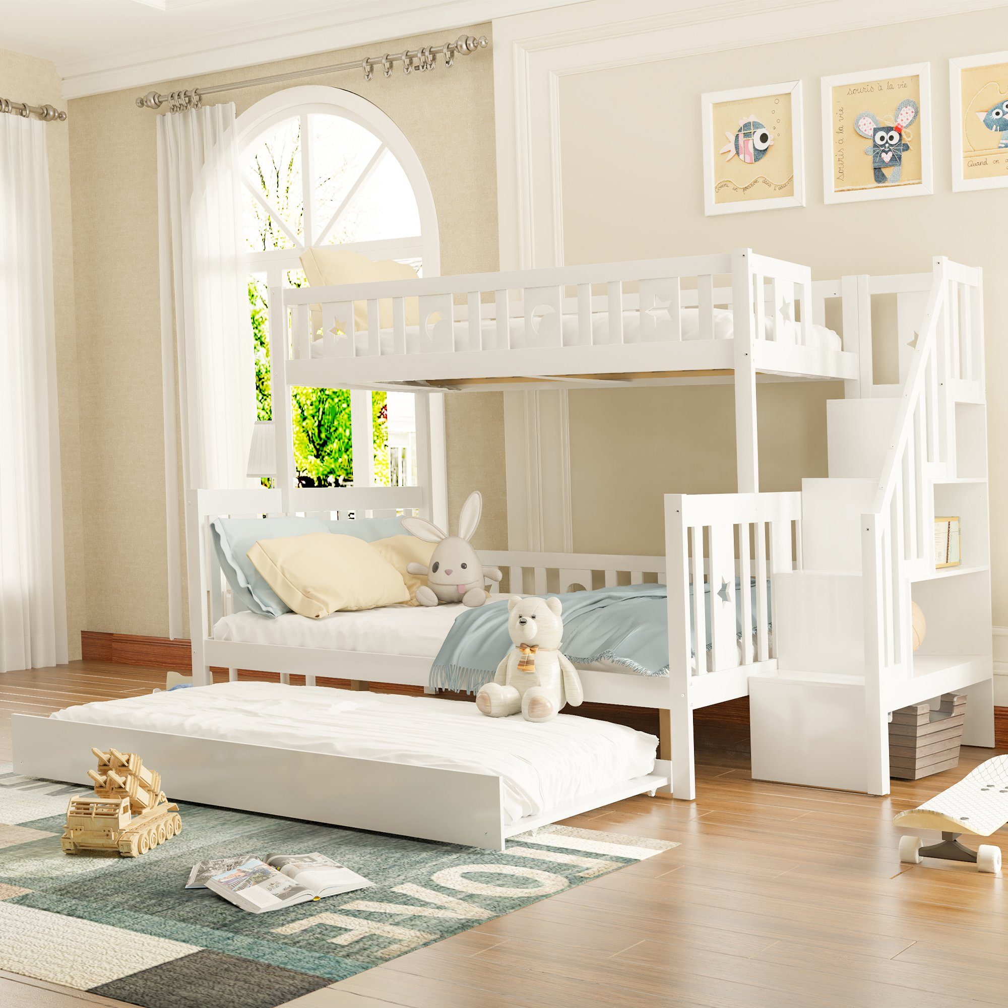 Flieks Etagenbett, Massivholz Kinderbett 90x200/140x200cm mit günstig online kaufen
