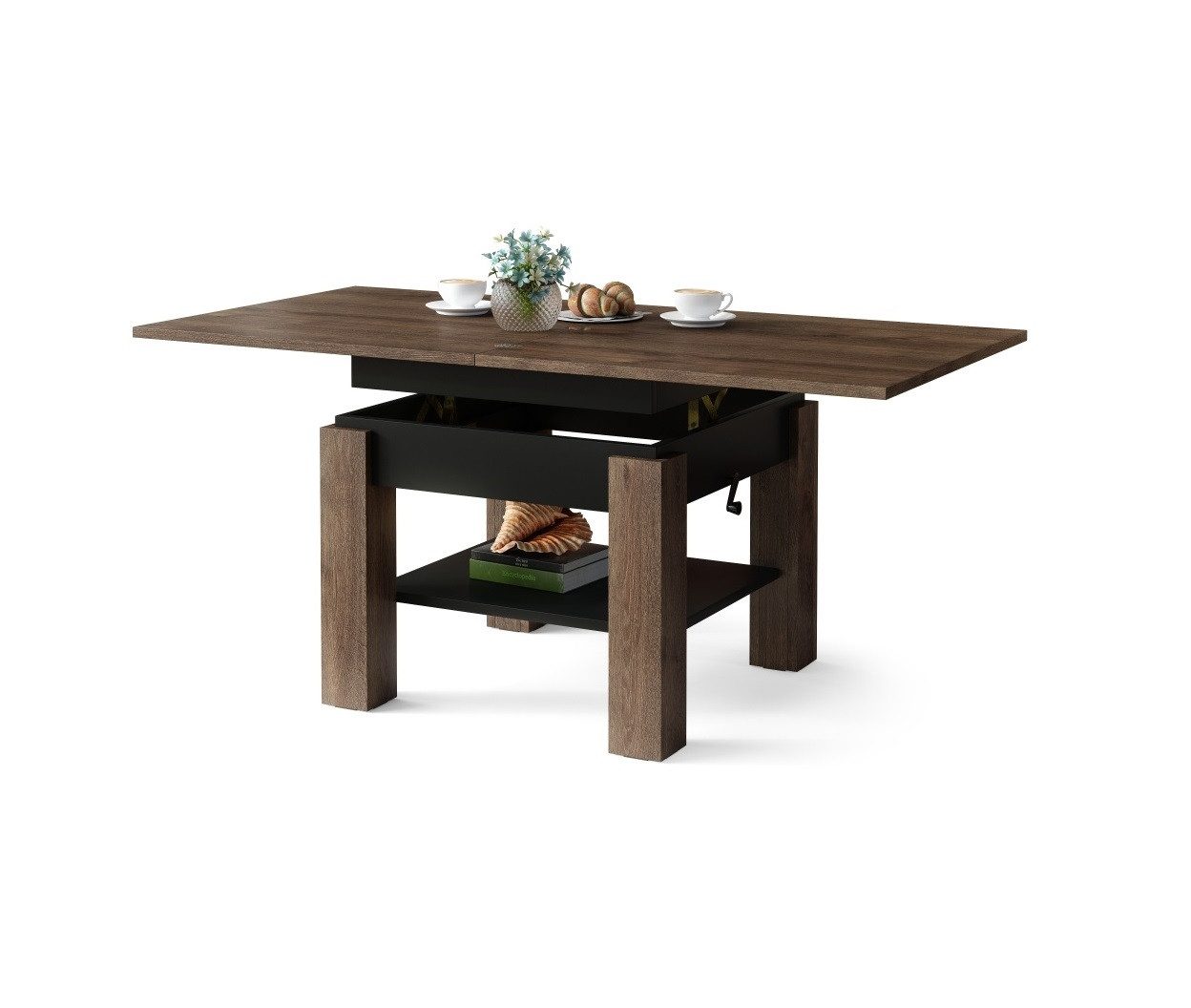 designimpex Couchtisch Design Cleo stufenlos höhenverstellbar günstig online kaufen