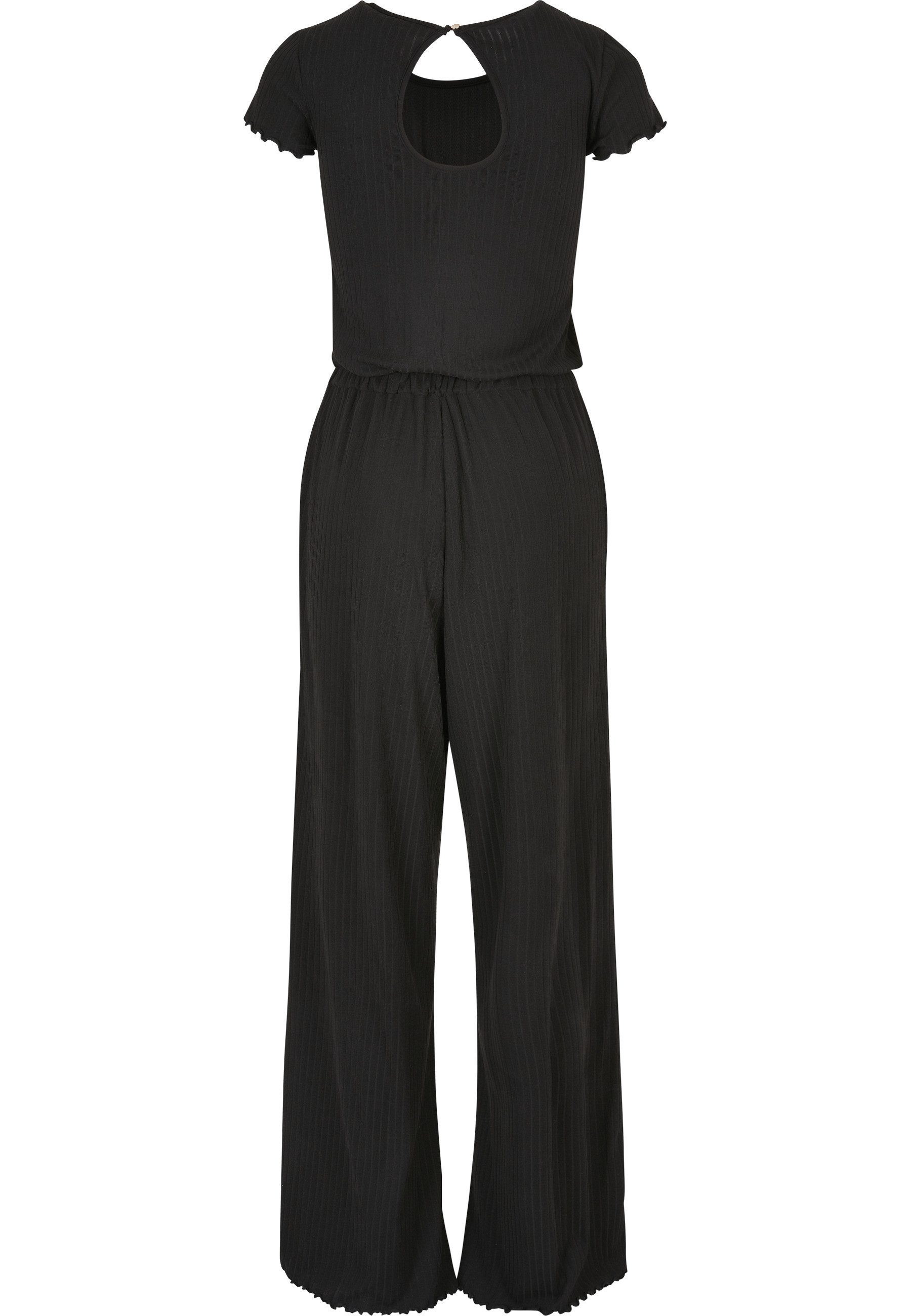 URBAN CLASSICS Jumpsuit Urban Classics Damen Ladies Rib Wid Leg Jumpsuit (1-tlg)