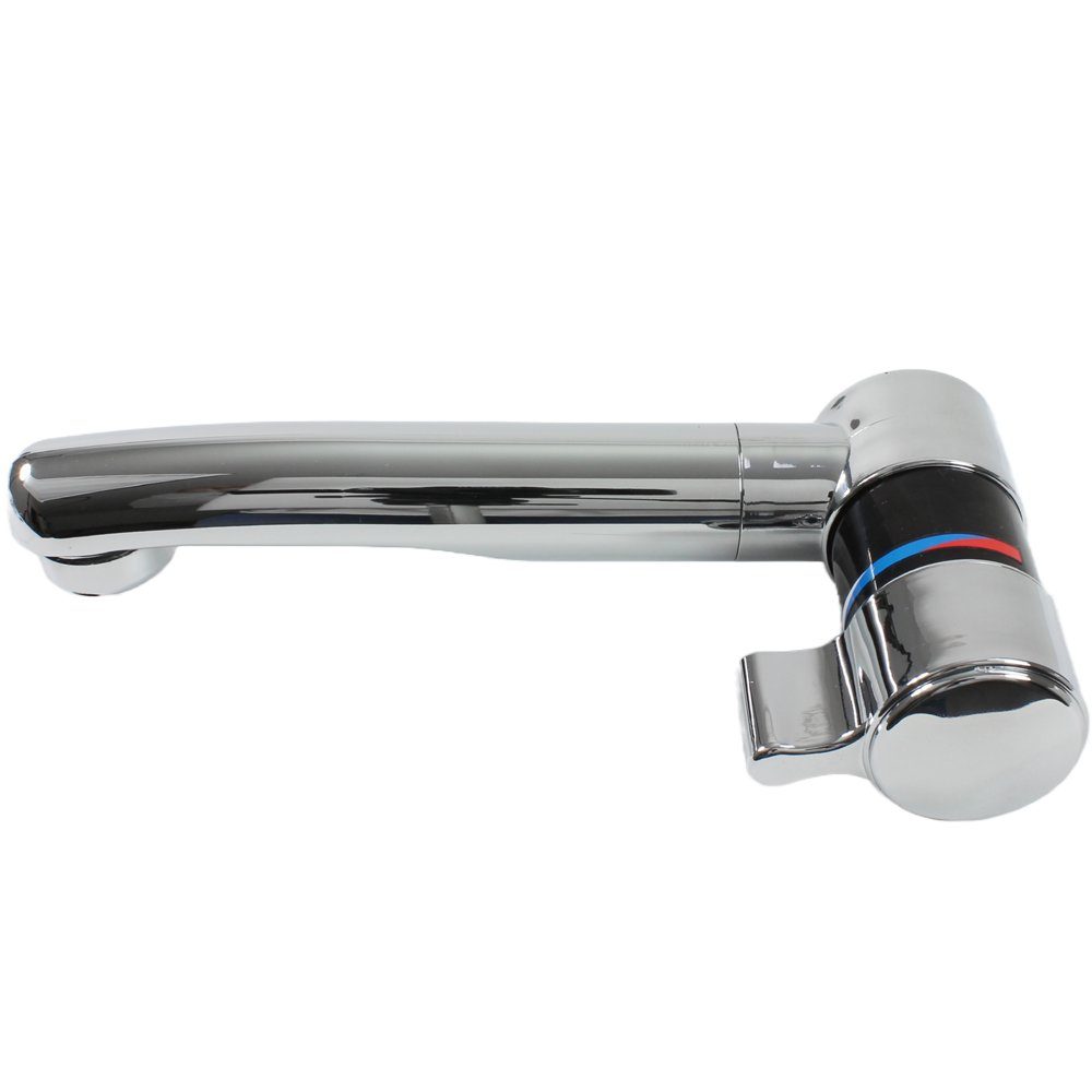 Comet Waschtischarmatur Wasserhahn + Schalter schwarz/chrom