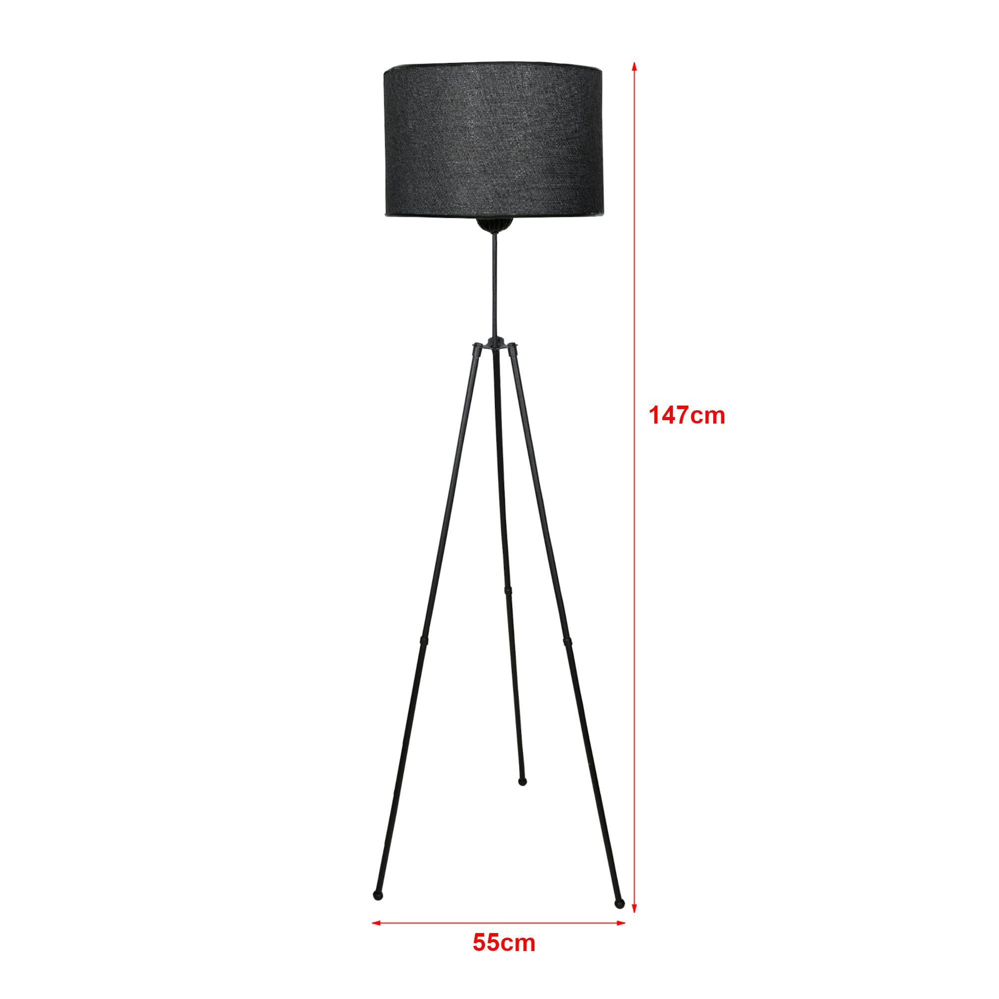 Lampenschirm mit 1 Metall E27 lux.pro Leuchtmittel, Stehleuchte ohne Stehlampe, x »Mossley« Schwarz