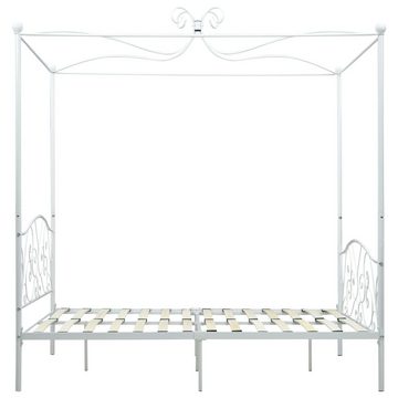 furnicato Bett Himmelbett-Gestell Weiß Metall 120 x 200 cm