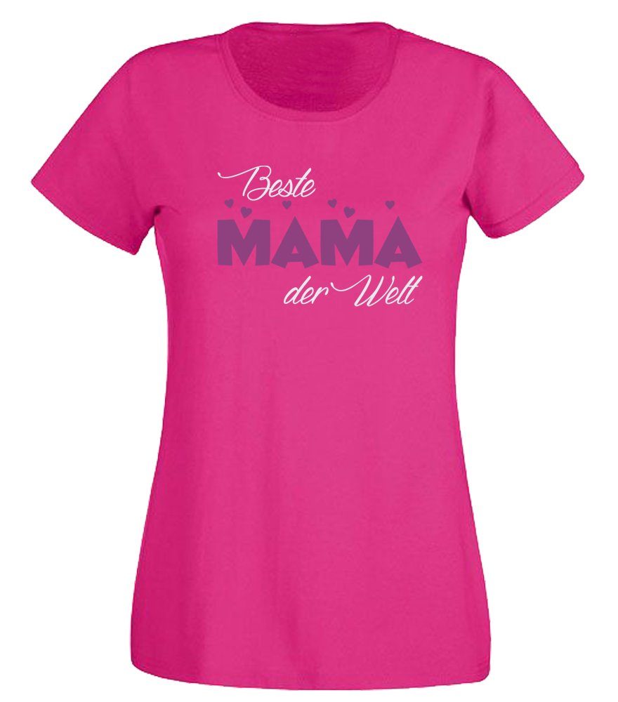 G-graphics T-Shirt Damen T-Shirt - Beste Mama der Welt mit trendigem Frontprint, Slim-fit, Aufdruck auf der Vorderseite, Spruch/Sprüche/Print/Motiv, für jung & alt