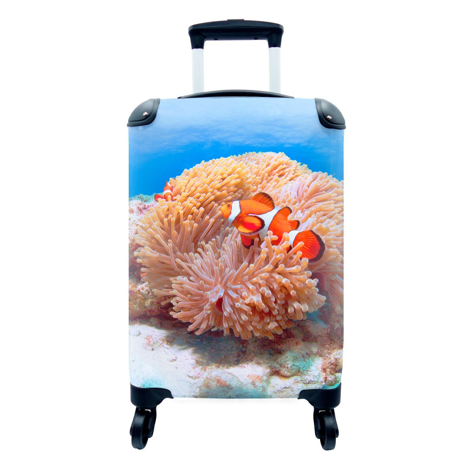 Handgepäckkoffer Nemo Ferien, 4 Reisetasche - Trolley, mit Reisekoffer Handgepäck Rollen, - Orange, rollen, für Ozean MuchoWow