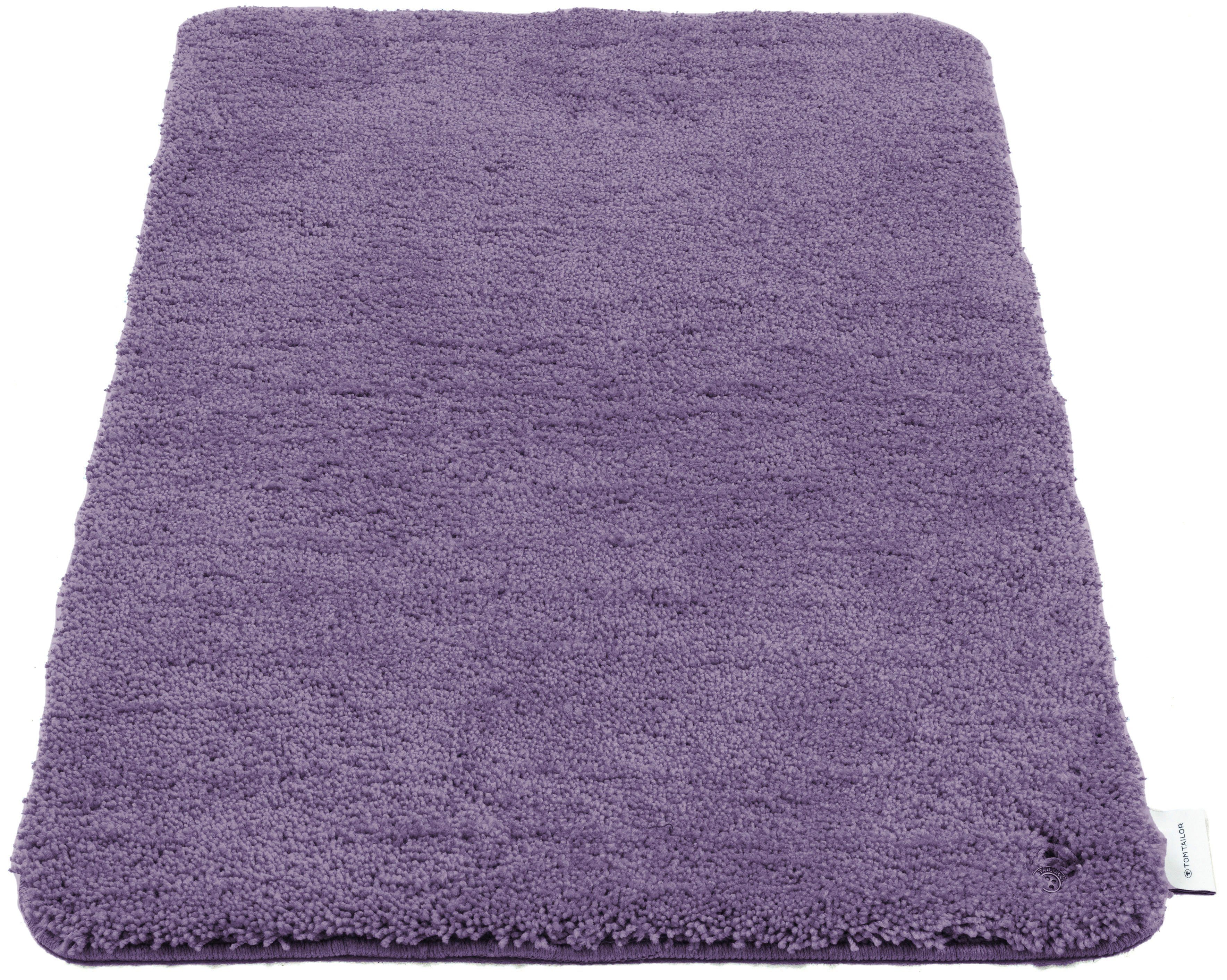 TOM TAILOR HOME Badematte Cozy Bath UNI, Badvorleger, Badezimmer Teppich, Höhe 27 mm, rutschhemmend beschichtet, fußbodenheizungsgeeignet, Polyester, rechteckig, Badteppich, Uni Farben, rechteckig, in rund & oval erhältlich