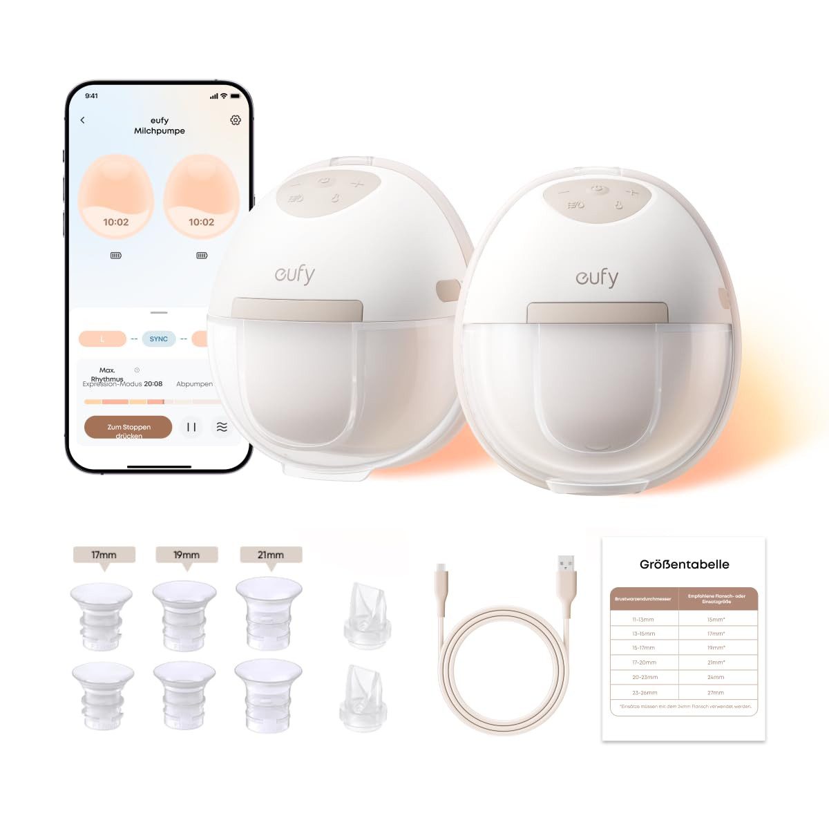 eufy Security Elektrische Milchpumpe eufy Tragbare Milchpumpe E20, 1-tlg.