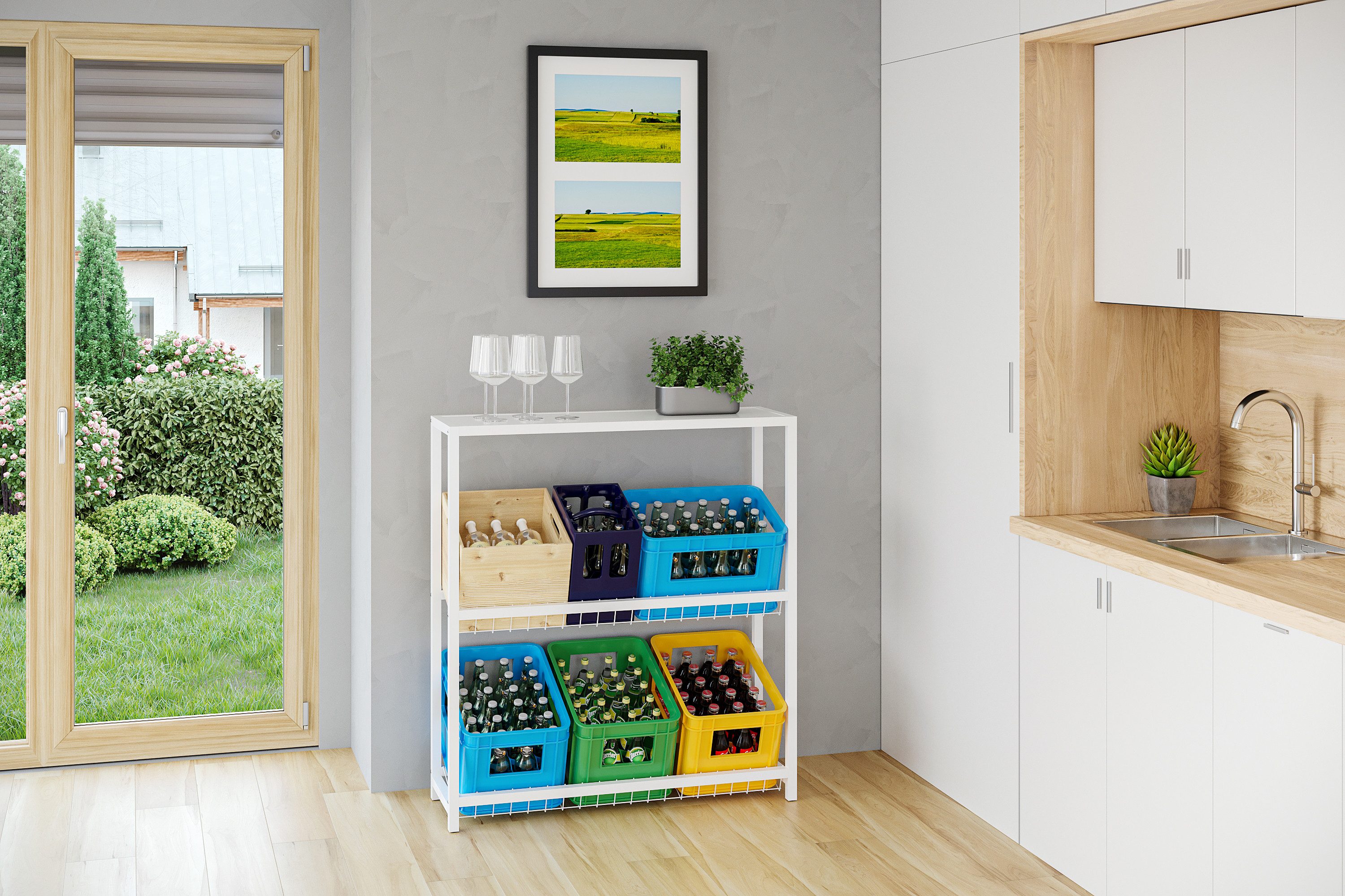 STEELSØN Flaschenregal Montune mit Ablagefläche, Getränkekistenregal in Wei günstig online kaufen