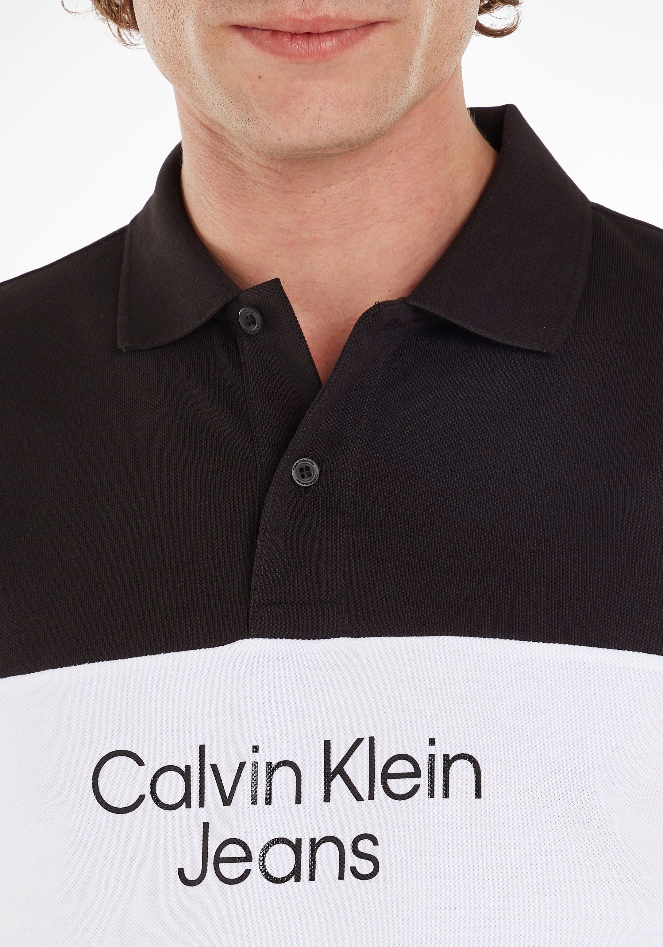 COLORBLOCK POLO Jeans der Klein Calvin Brust LOGO Colorblock Calvin auf mit Klein Logo Poloshirt