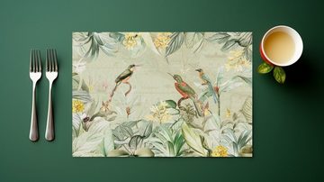 Platzset, "Tropische Eisvögel im Wilden Palmen Dschungel", raxxa, (Set, 2-St., Platzdecken)