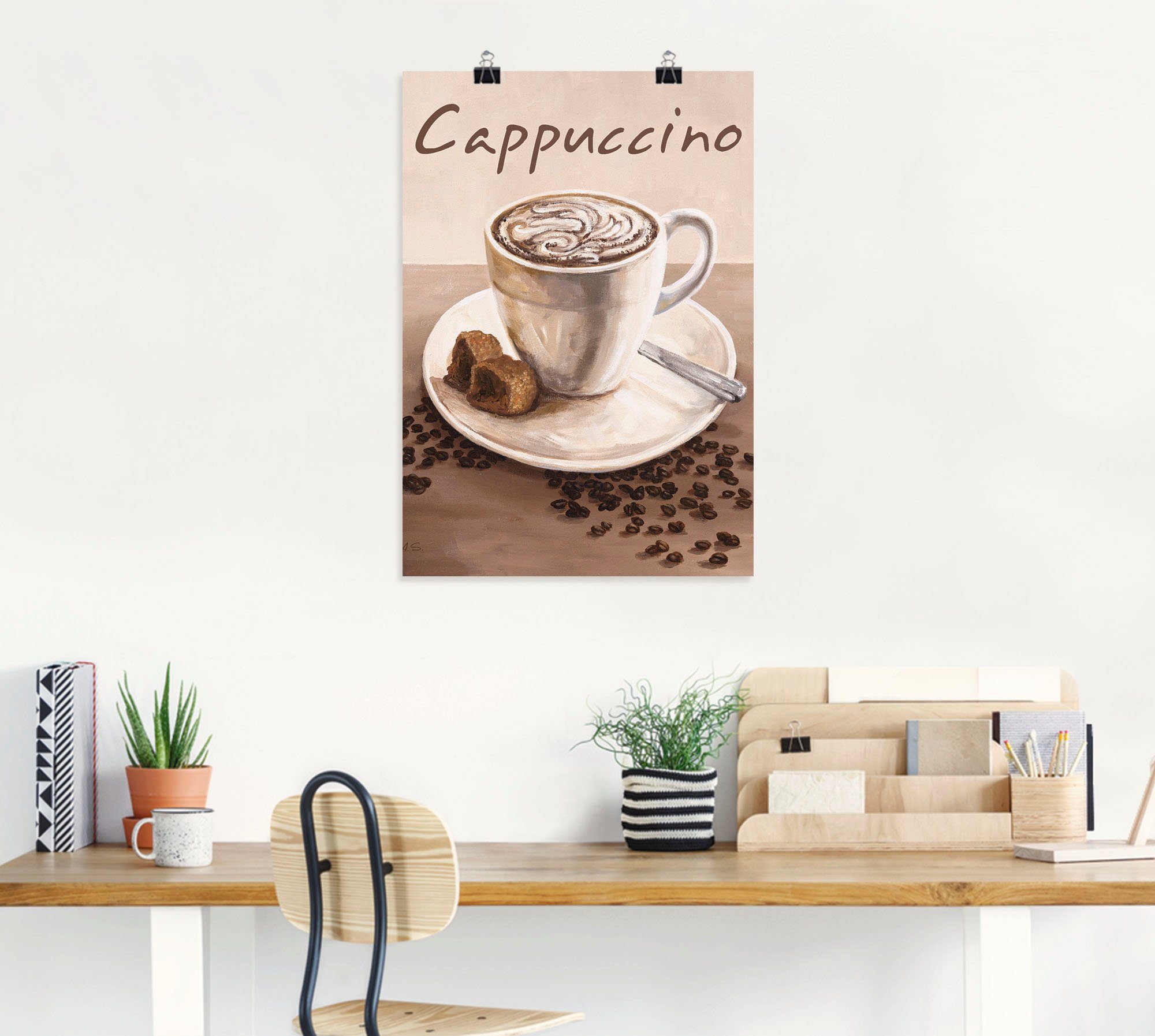 Artland Wandbild in St), Bilder als Alubild, Wandaufkleber Poster Kaffee Cappuccino (1 oder Leinwandbild, - versch. Größen Kaffee