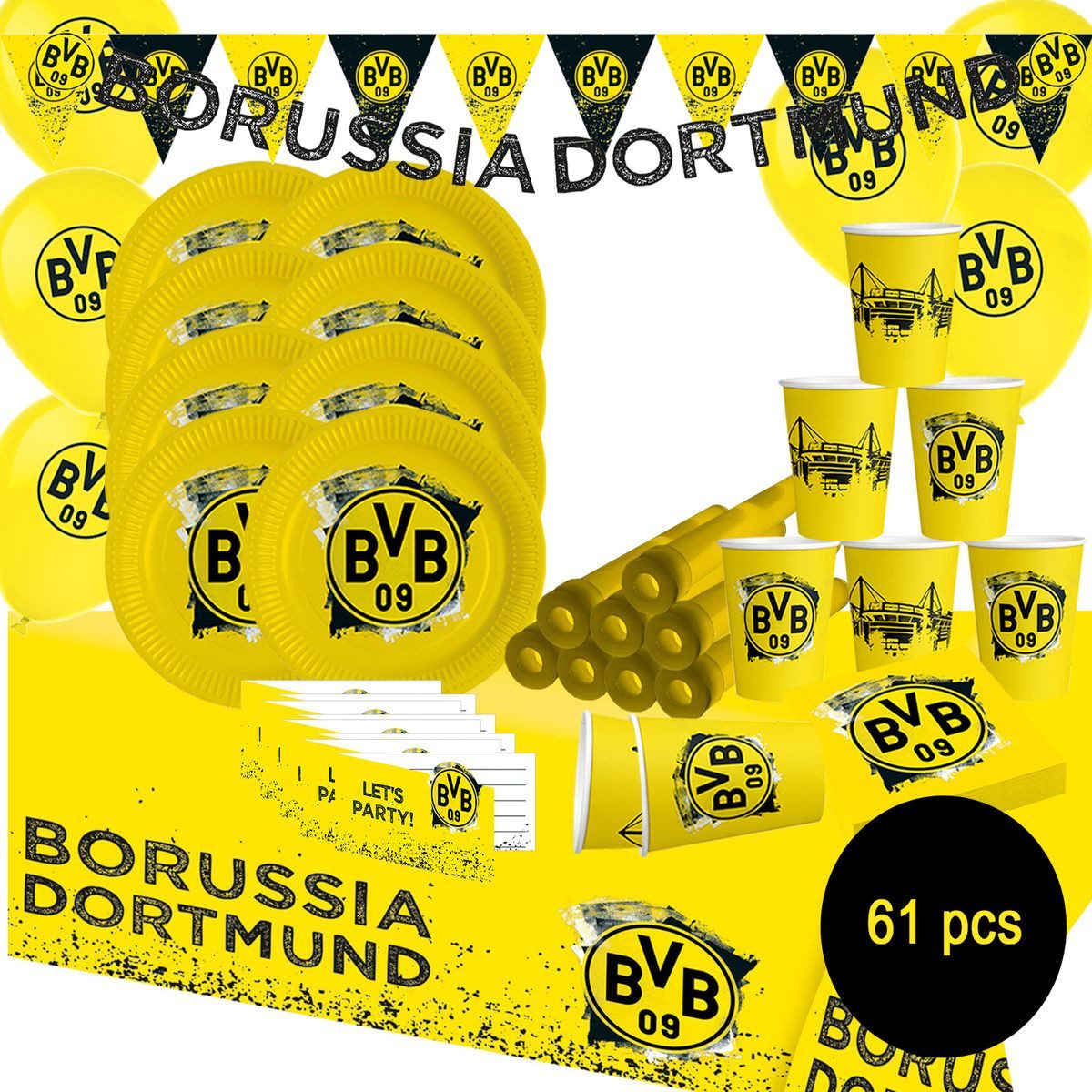 Amscan Papierdekoration XXL BVB Borussia Dortmund Party Deko Set