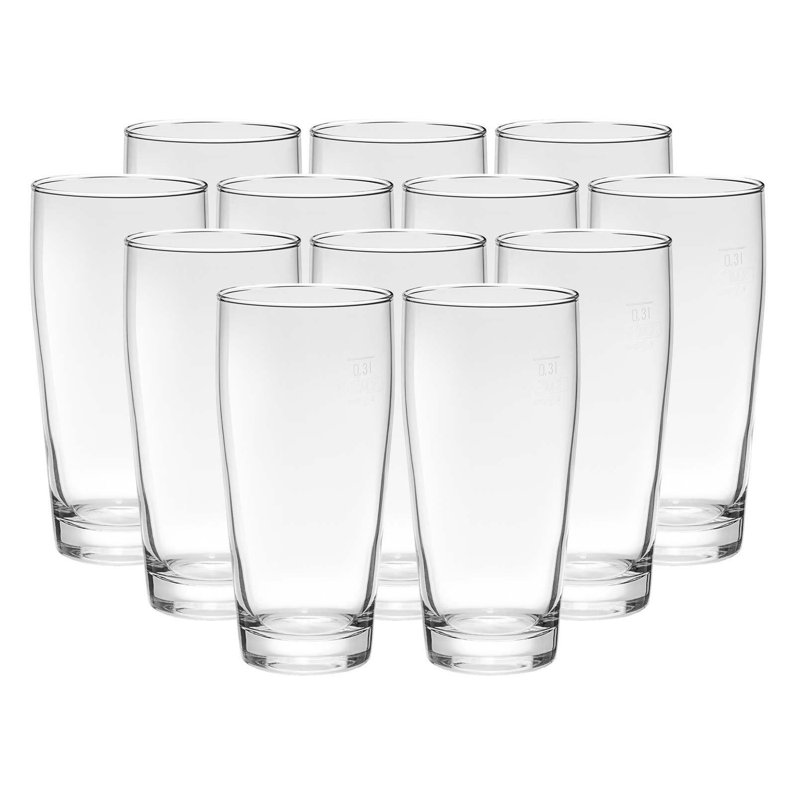 Pasabahce Bierglas Jubilee Willi Becher geeicht 0,3 l 12er Set, 12-tlg., Glas